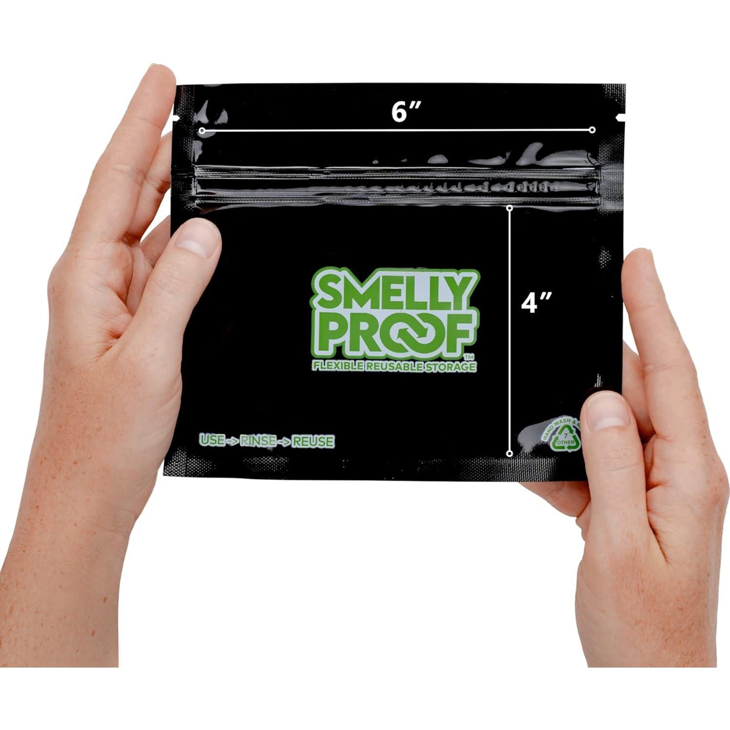 10 Bolsas Reutilizables Smelly Proof 15.24x10.16cm a Prueba de Olores