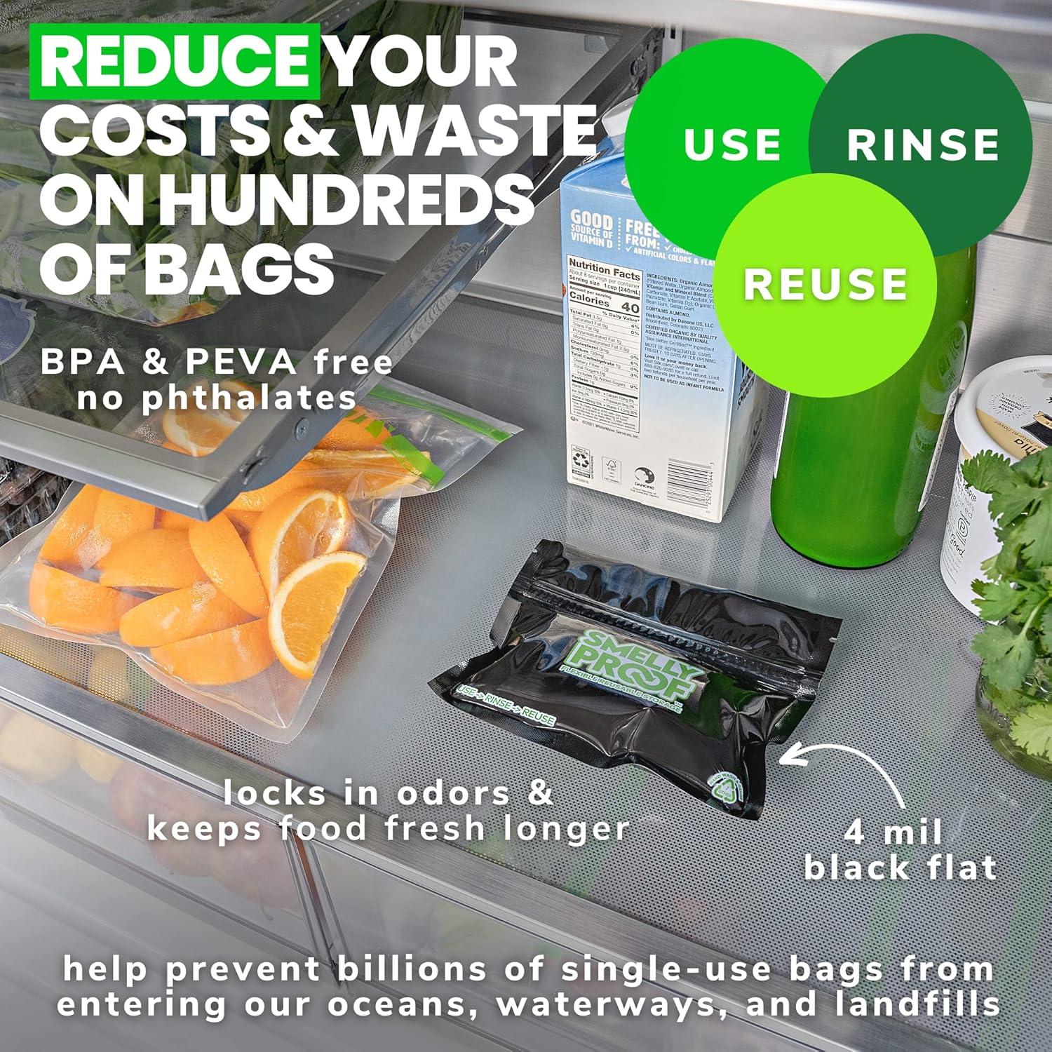 10 Bolsas Reutilizables Smelly Proof 15.24x10.16cm a Prueba de Olores