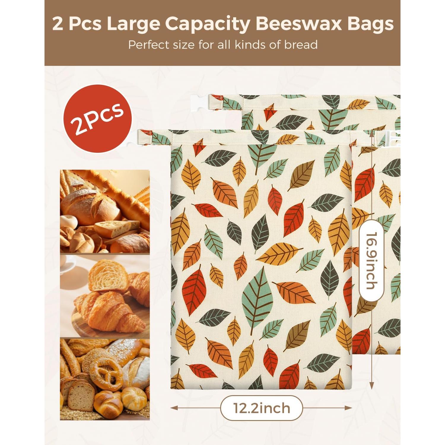 Bolsas de Cera de Abeja LIFEGOO 43x30 cm Reutilizables - Paquete de 2