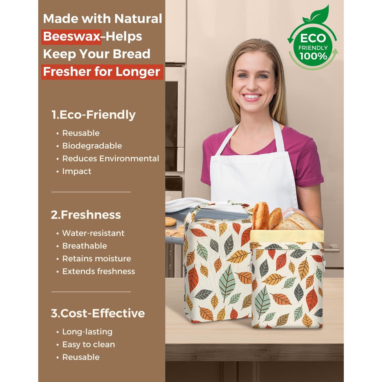 Bolsas de Cera de Abeja LIFEGOO 43x30 cm Reutilizables - Paquete de 2