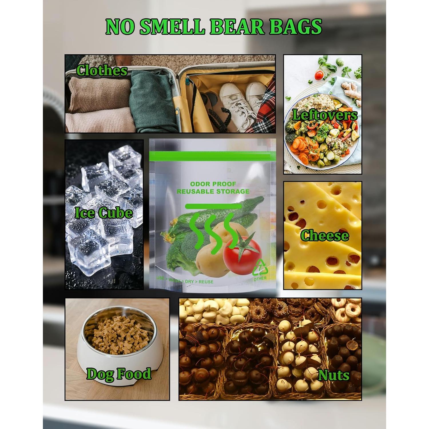 Bolsas de Comida Reutilizables Libodoll 21.6x25.4cm a Prueba de Olores