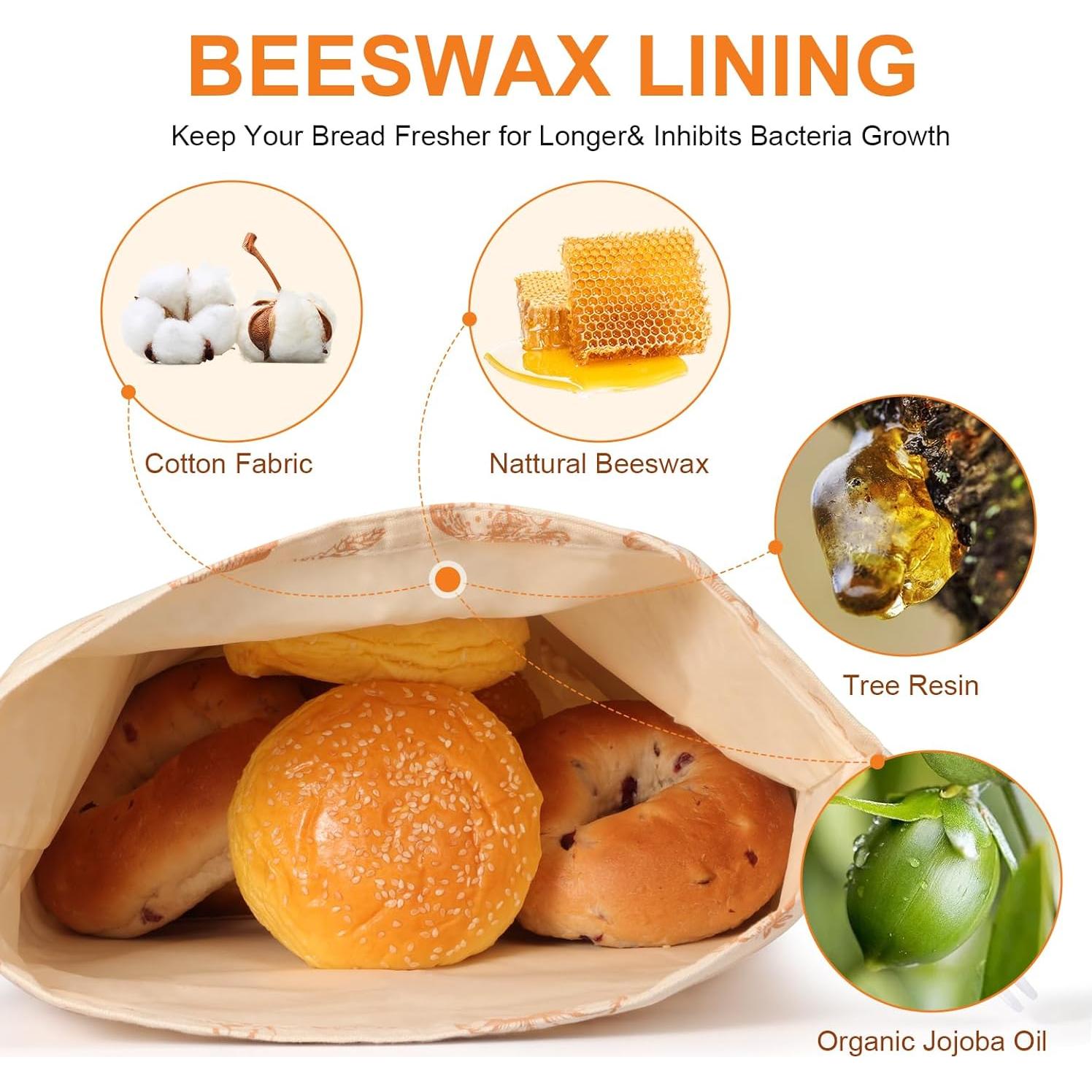 Bolsas de Pan Reutilizables WiNDANCE - 2 Unidades XL 43x33cm