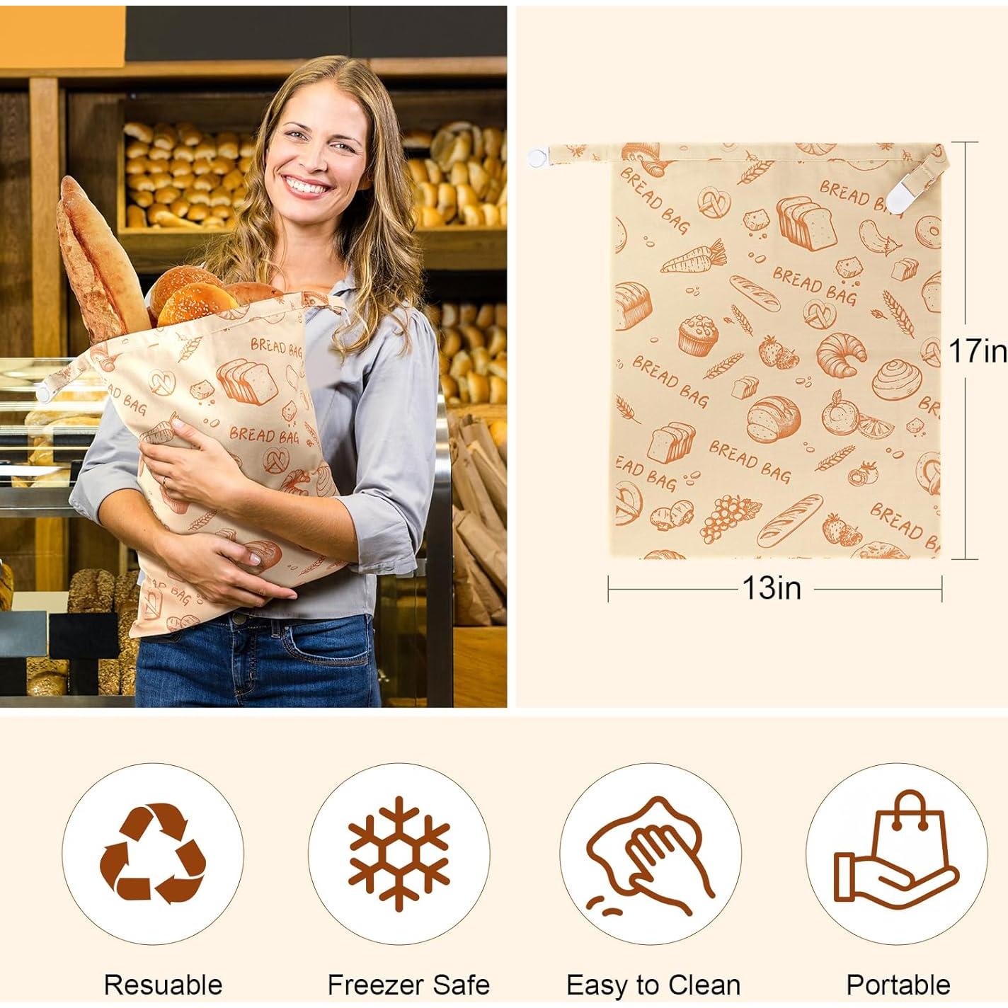 Bolsas de Pan Reutilizables WiNDANCE - 2 Unidades XL 43x33cm
