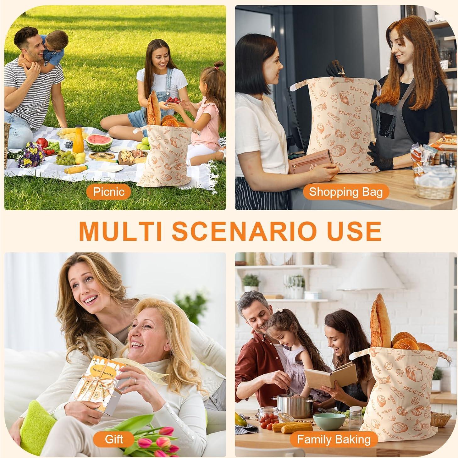 Bolsas de Pan Reutilizables WiNDANCE - 2 Unidades XL 43x33cm