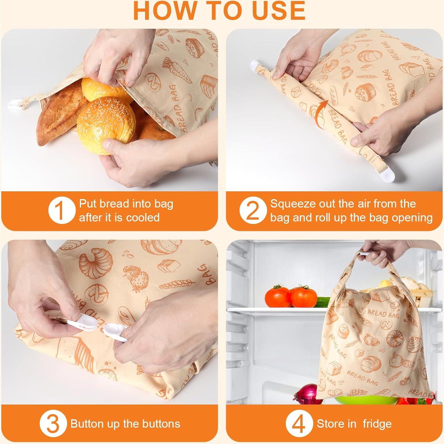 Bolsas de Pan Reutilizables WiNDANCE - 2 Unidades XL 43x33cm