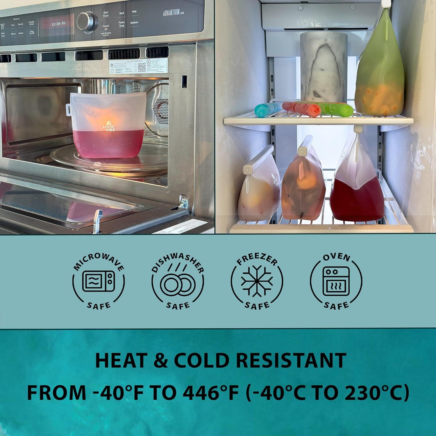 Bolsas de Almacenamiento de Silicona LIVINVIBE - Set 4 Tamaños