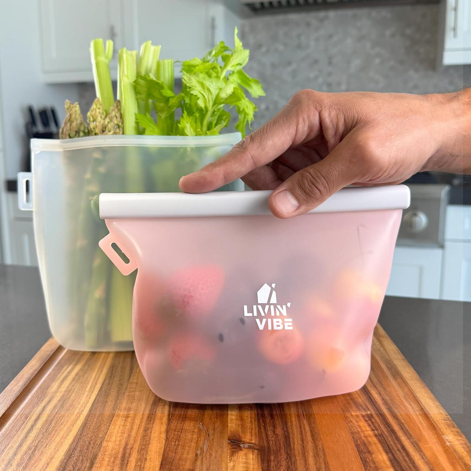 Bolsas de Almacenamiento de Silicona LIVINVIBE - Set 4 Tamaños