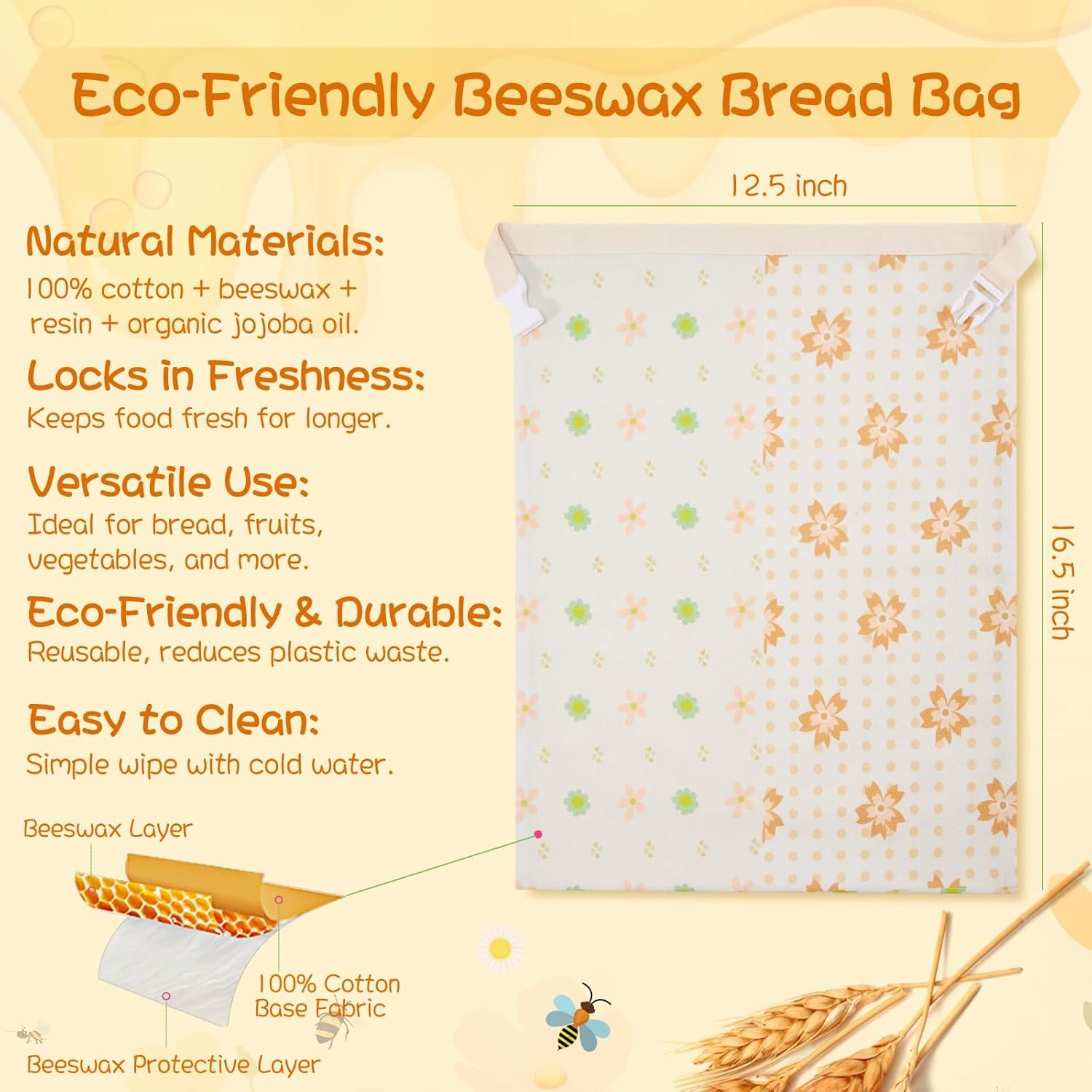 Bolsas de Cera de Abeja Reutilizables XAQMHSW - Almacenamiento Ecológico
