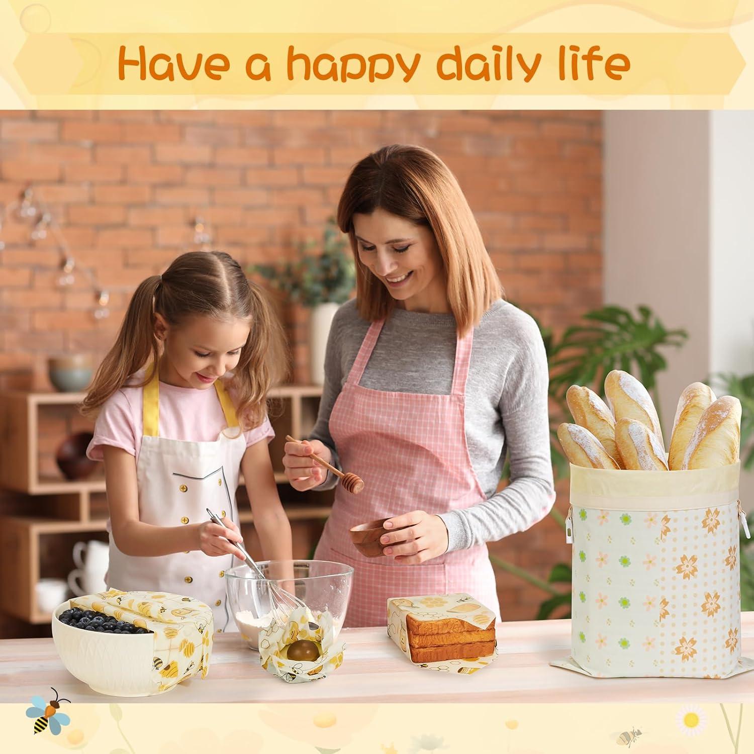 Bolsas de Cera de Abeja Reutilizables XAQMHSW - Almacenamiento Ecológico