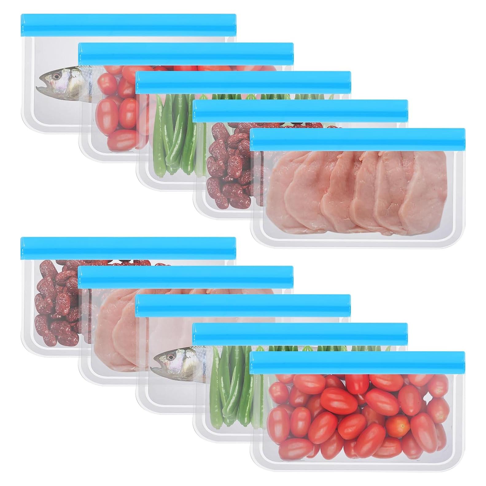 Bolsas de Almacenamiento Reutilizables Gtziqa 10 Pcs 21.5x12 cm