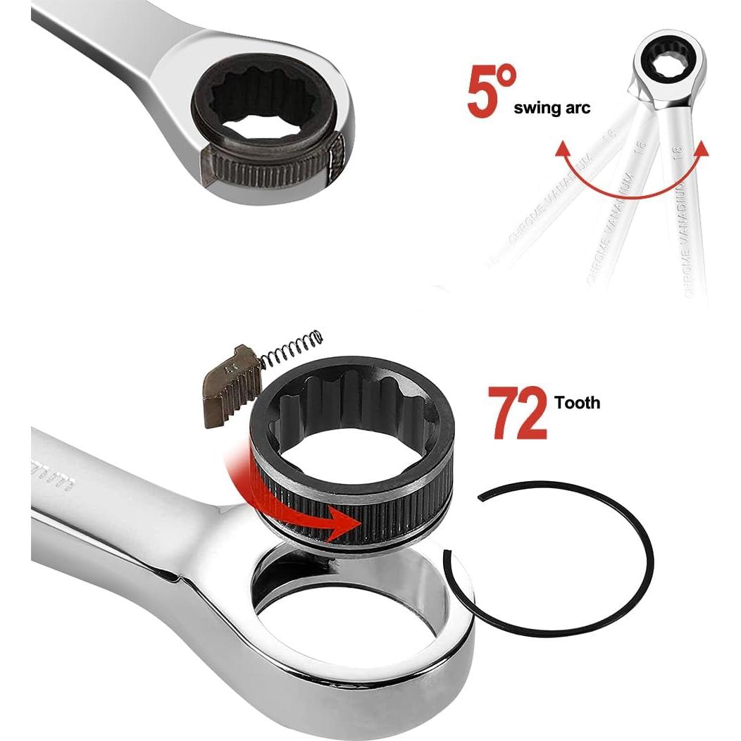 Juego de Llaves de Carraca AIRAJ 22 Piezas Métricas y SAE