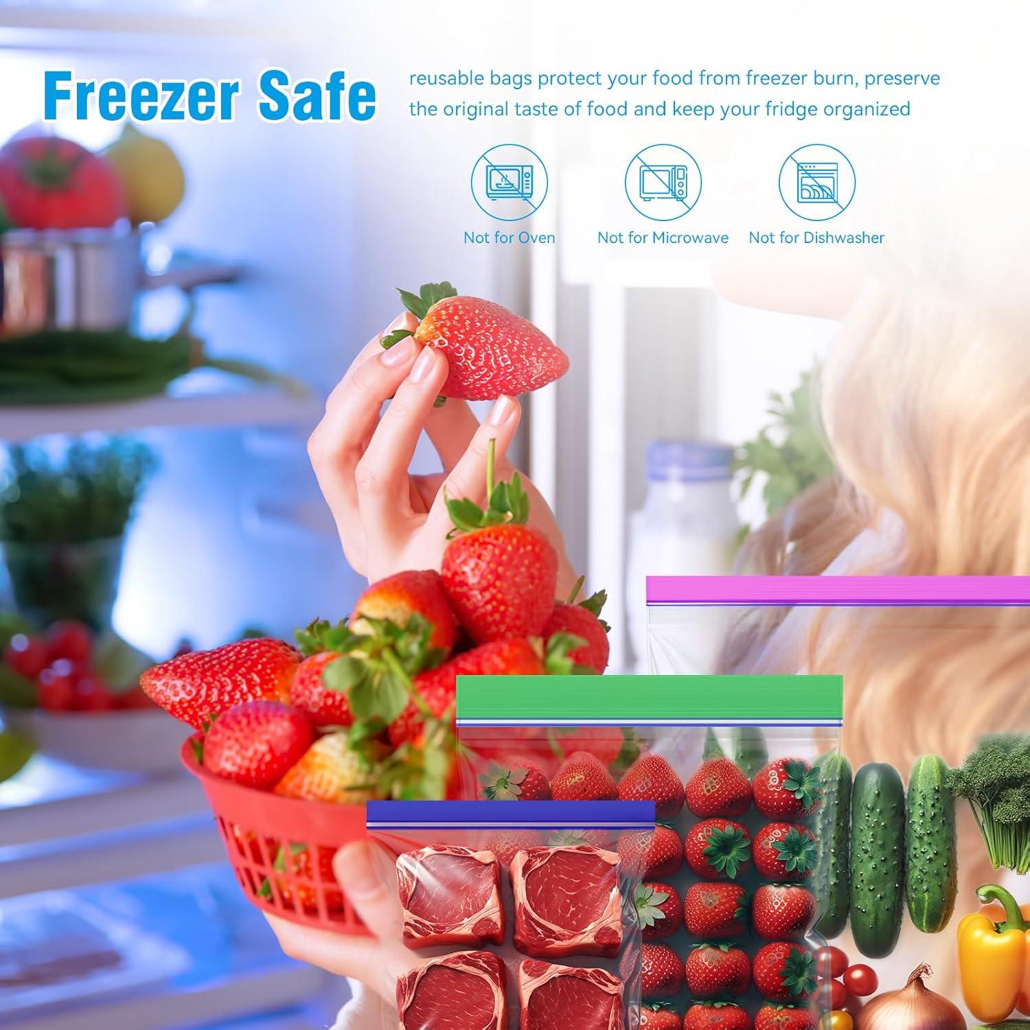 Paquete de 100 Bolsas Reutilizables NANSIKE para Alimentos