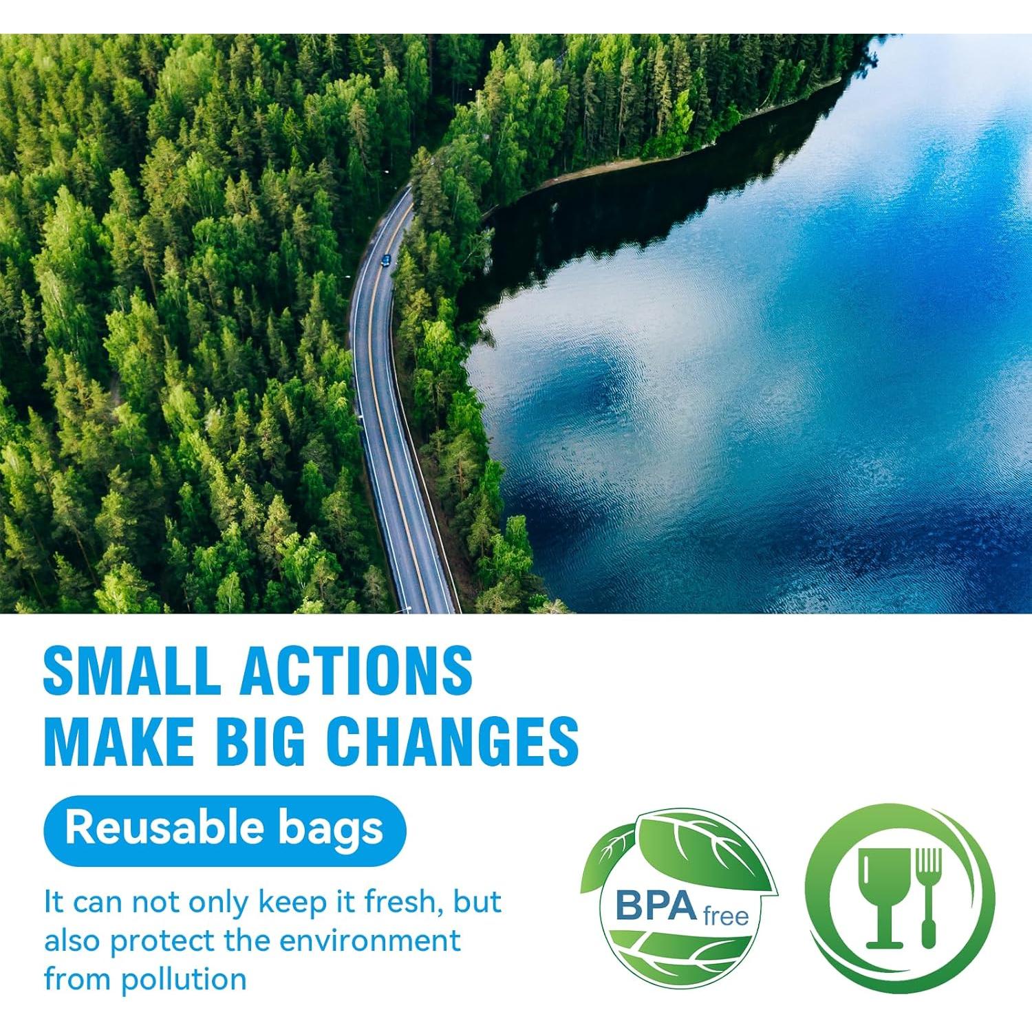 Paquete de 100 Bolsas Reutilizables NANSIKE para Alimentos