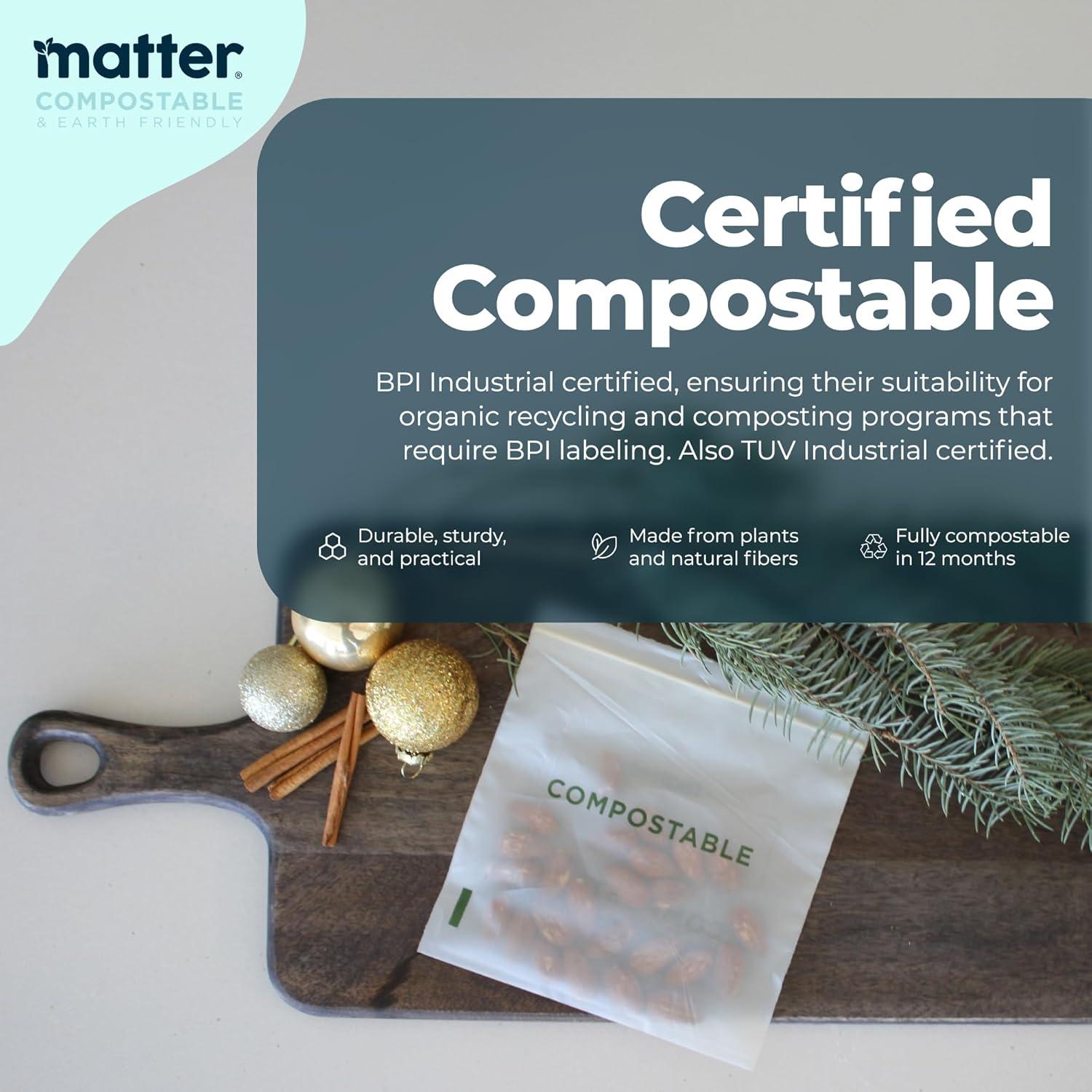 Bolsas Compostables Matter - 230 Unidades, Ecológicas y Resellables