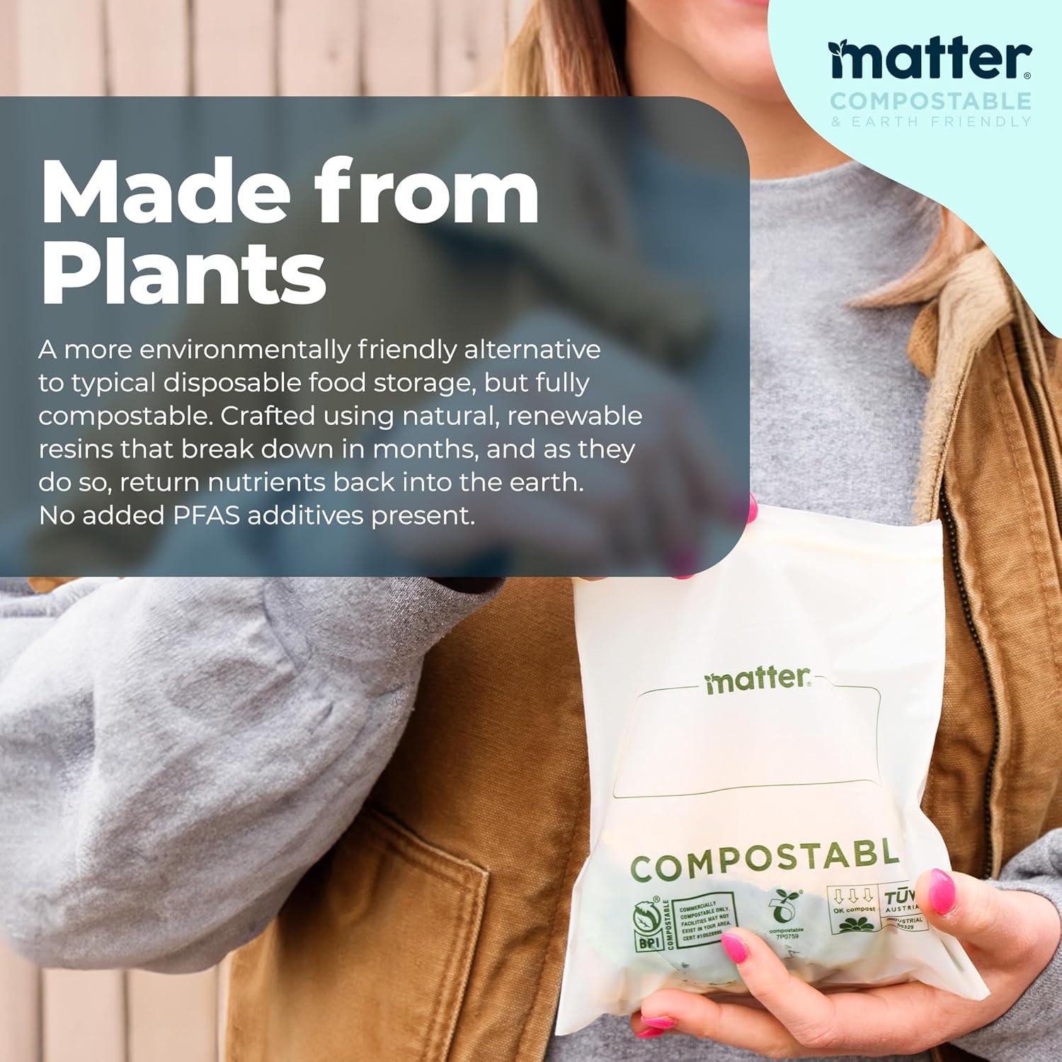 Bolsas Compostables Matter - 230 Unidades, Ecológicas y Resellables