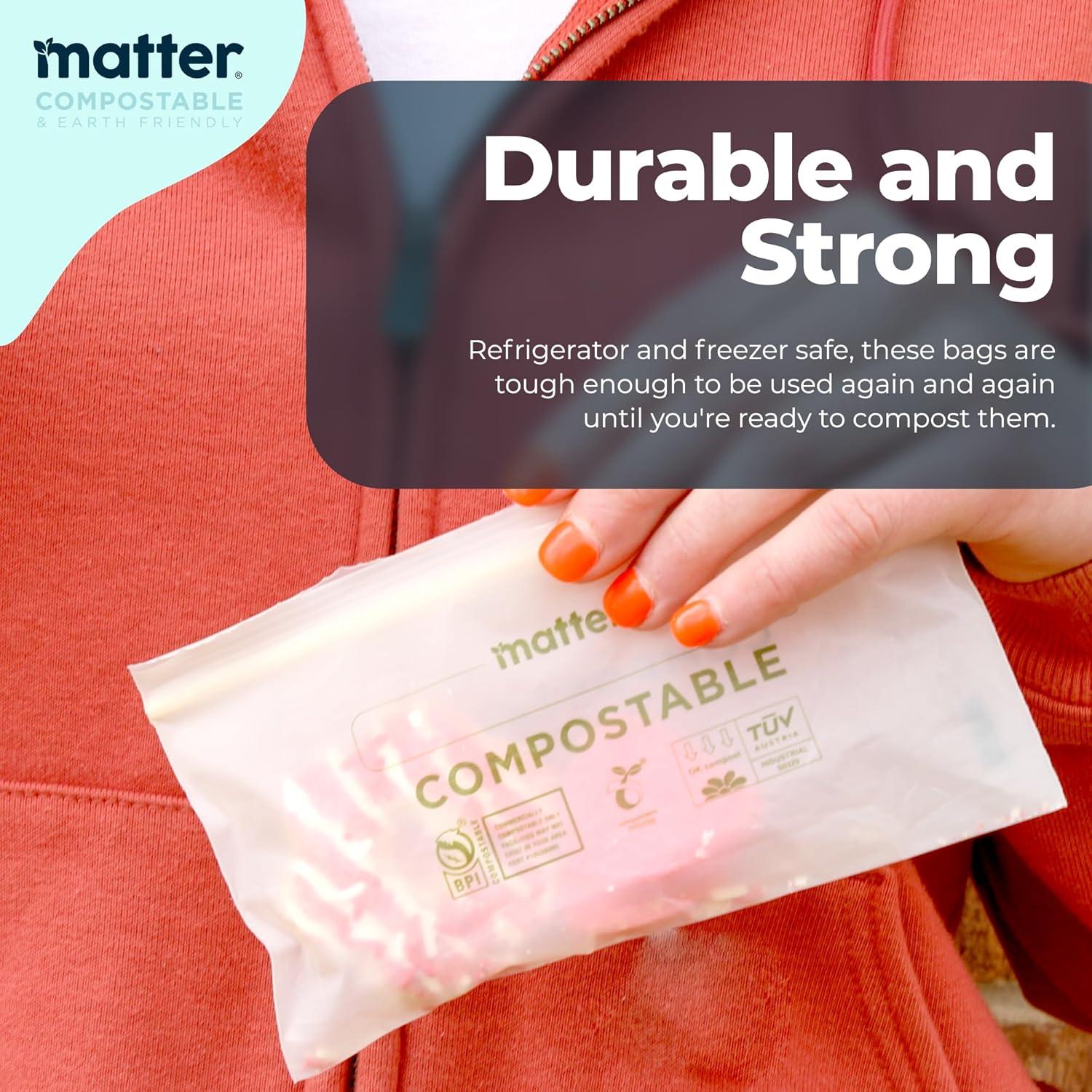 Bolsas Compostables Matter - 230 Unidades, Ecológicas y Resellables