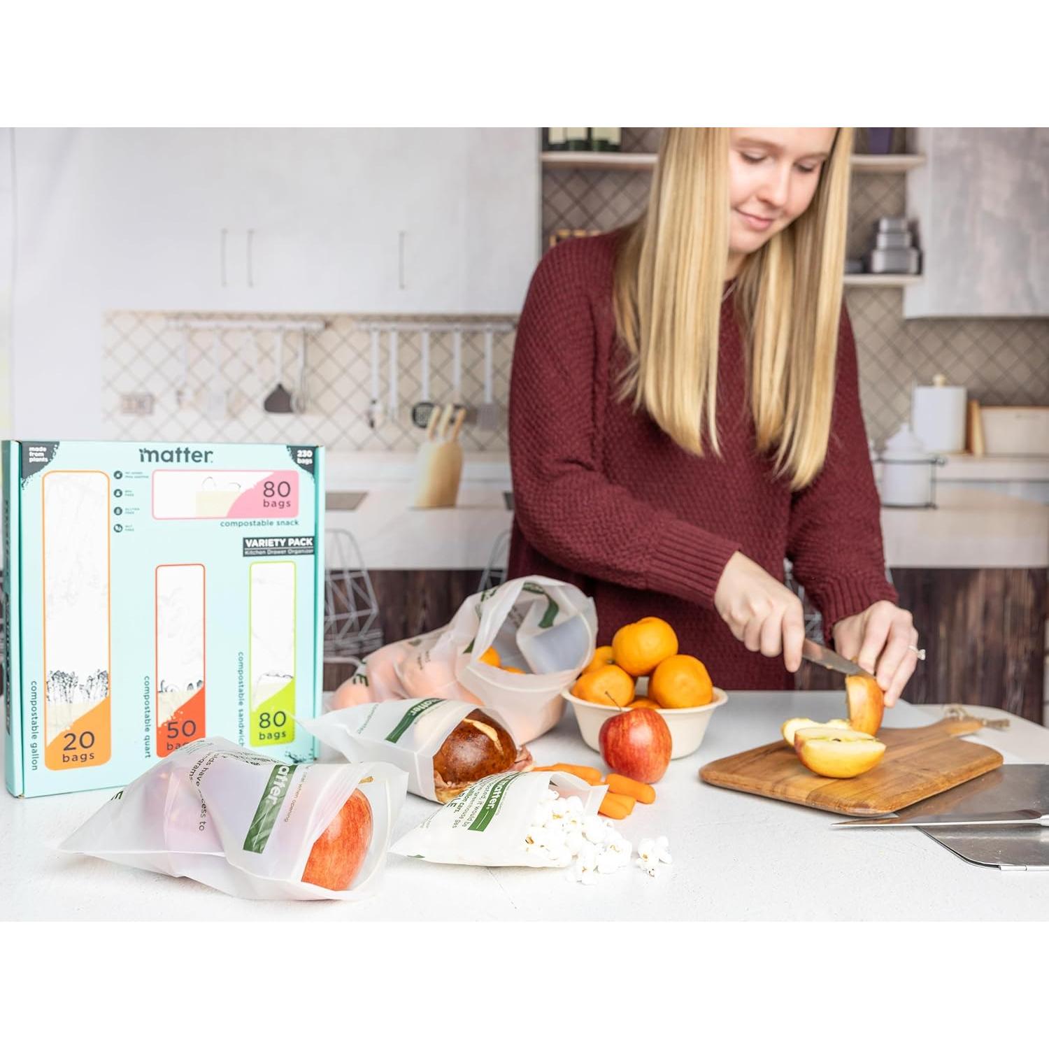 Bolsas Compostables Matter - 230 Unidades, Ecológicas y Resellables