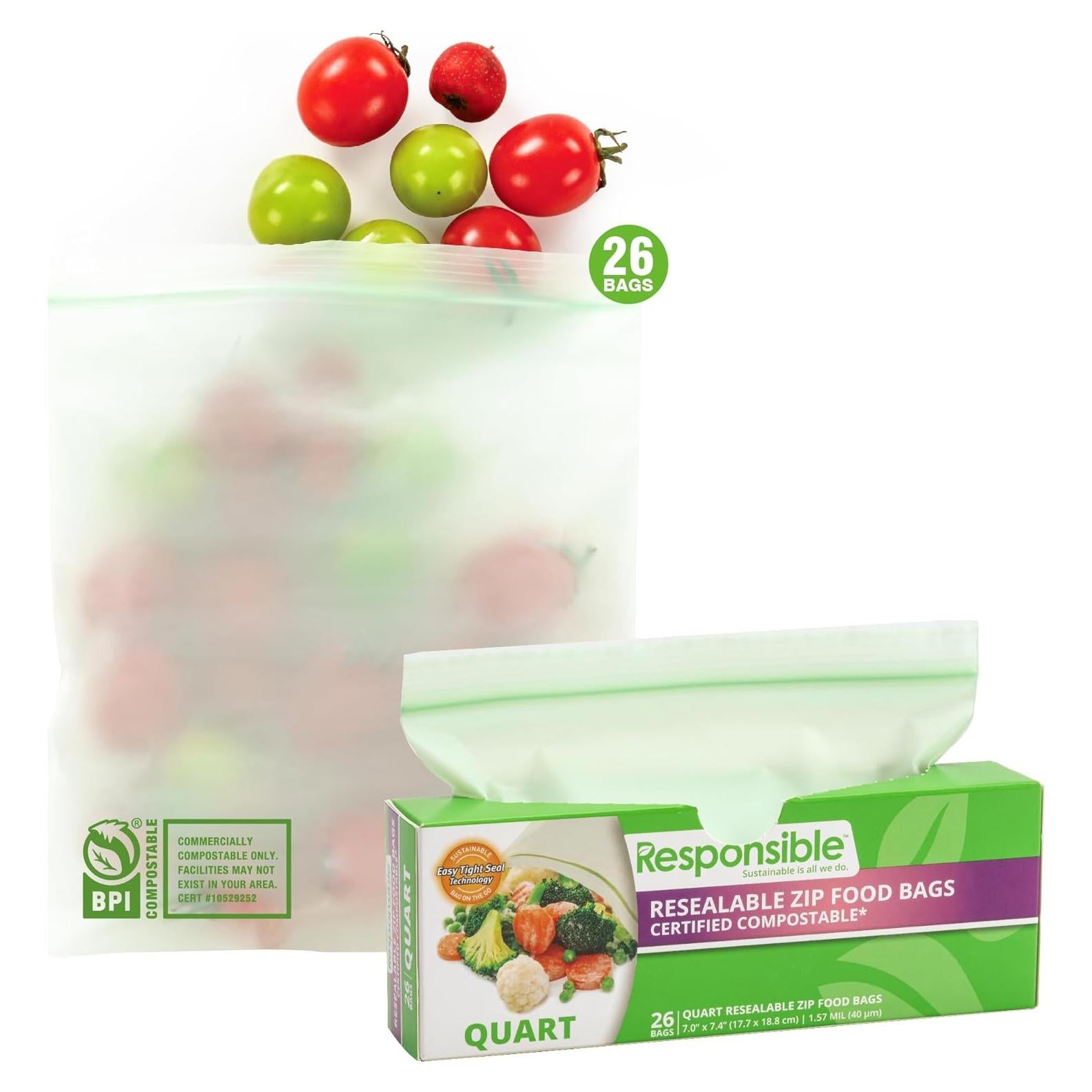 Bolsas Zip Compostables Reutilizables Productos Responsables 26 Unidades