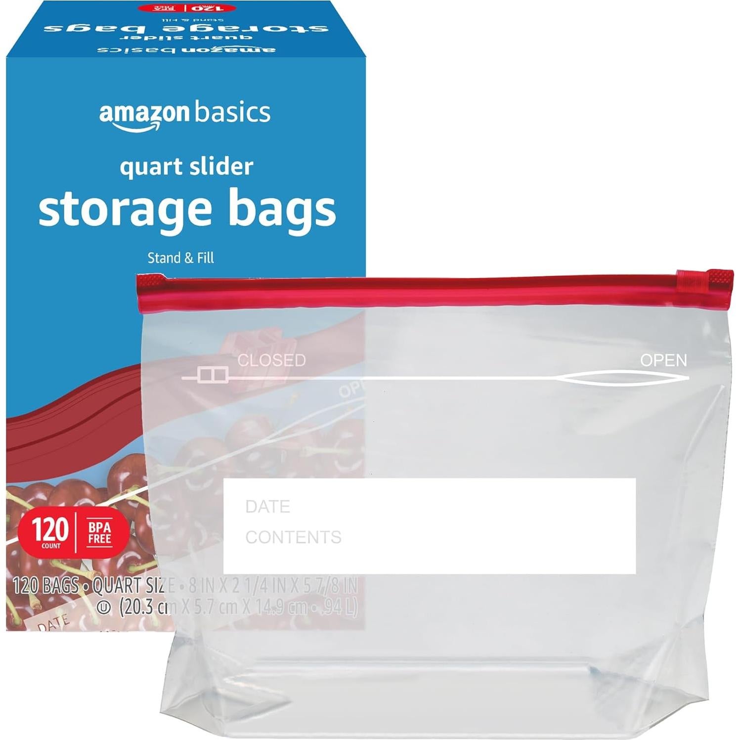 Bolsas de Almacenamiento de Comida Amazon Basics 120 Unidades