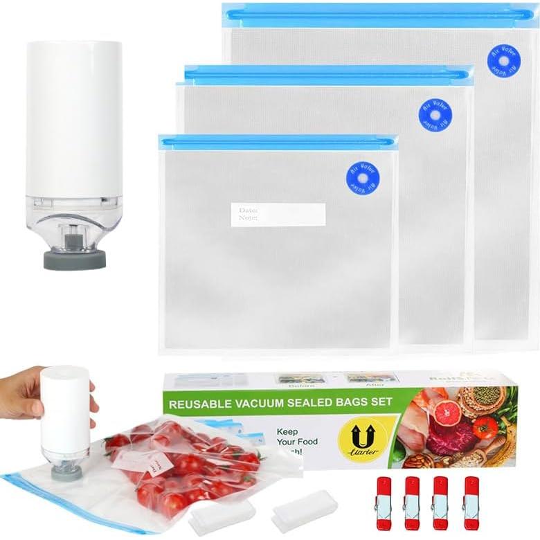 20 Bolsas de Almacenamiento Reutilizables Jipoma 26.2x27.9 cm