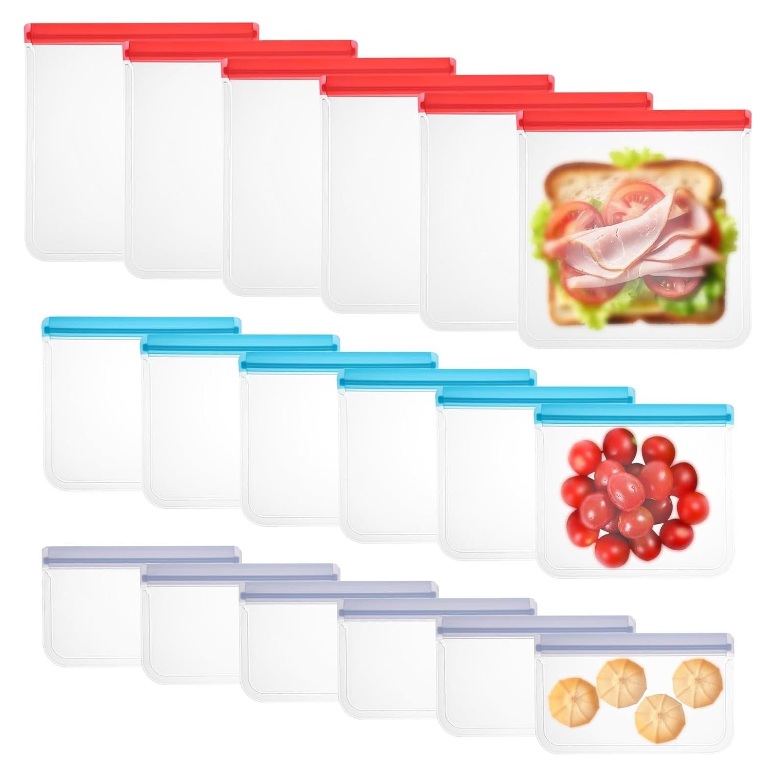 18 Bolsas de Silicona Reutilizables Ptwola a Prueba de Fugas