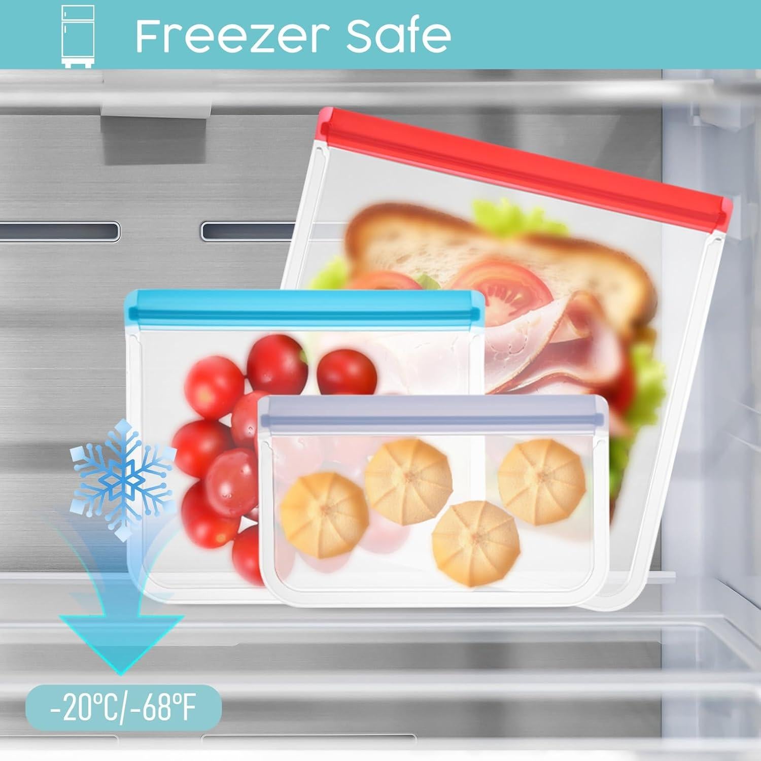 18 Bolsas de Silicona Reutilizables Ptwola a Prueba de Fugas