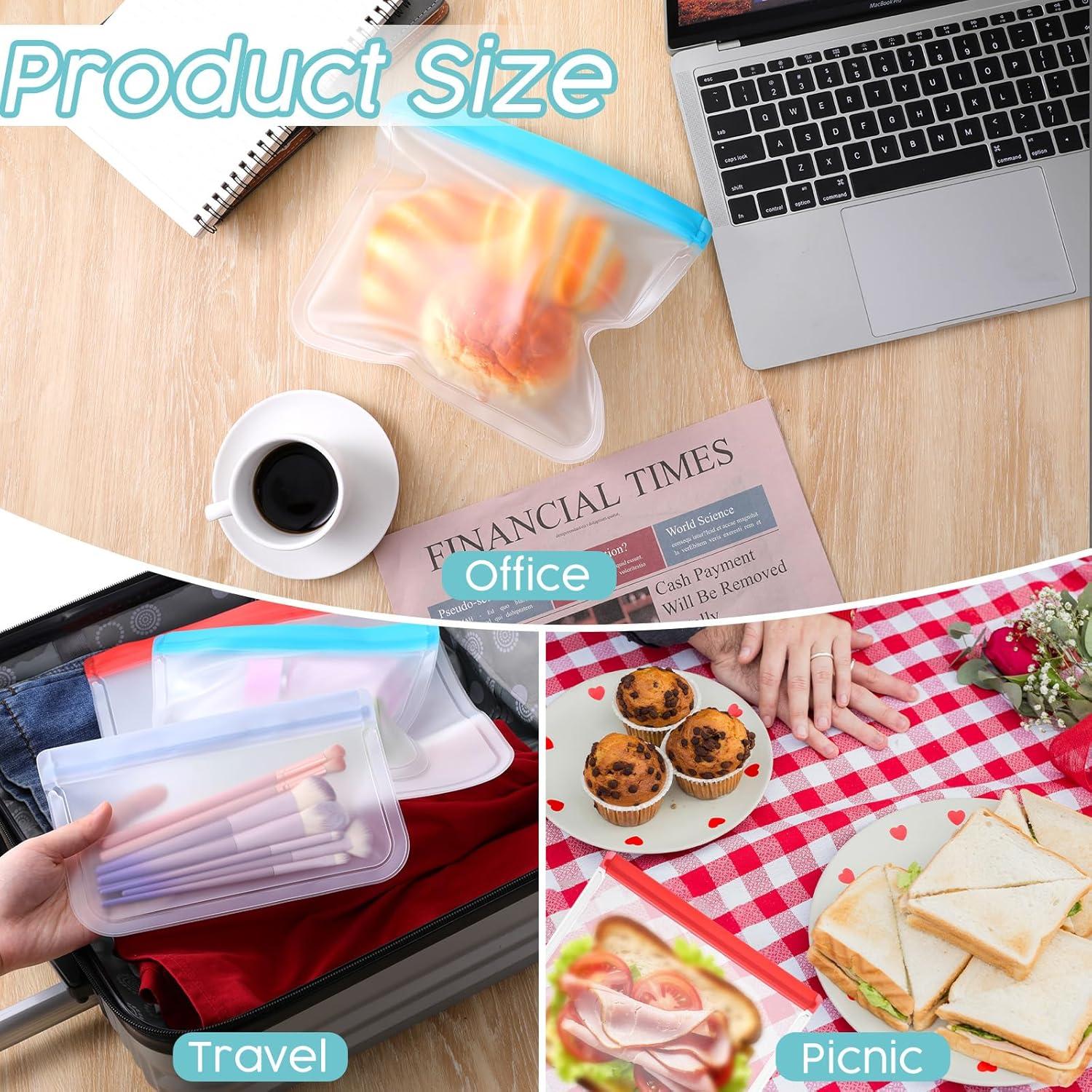 18 Bolsas de Silicona Reutilizables Ptwola a Prueba de Fugas