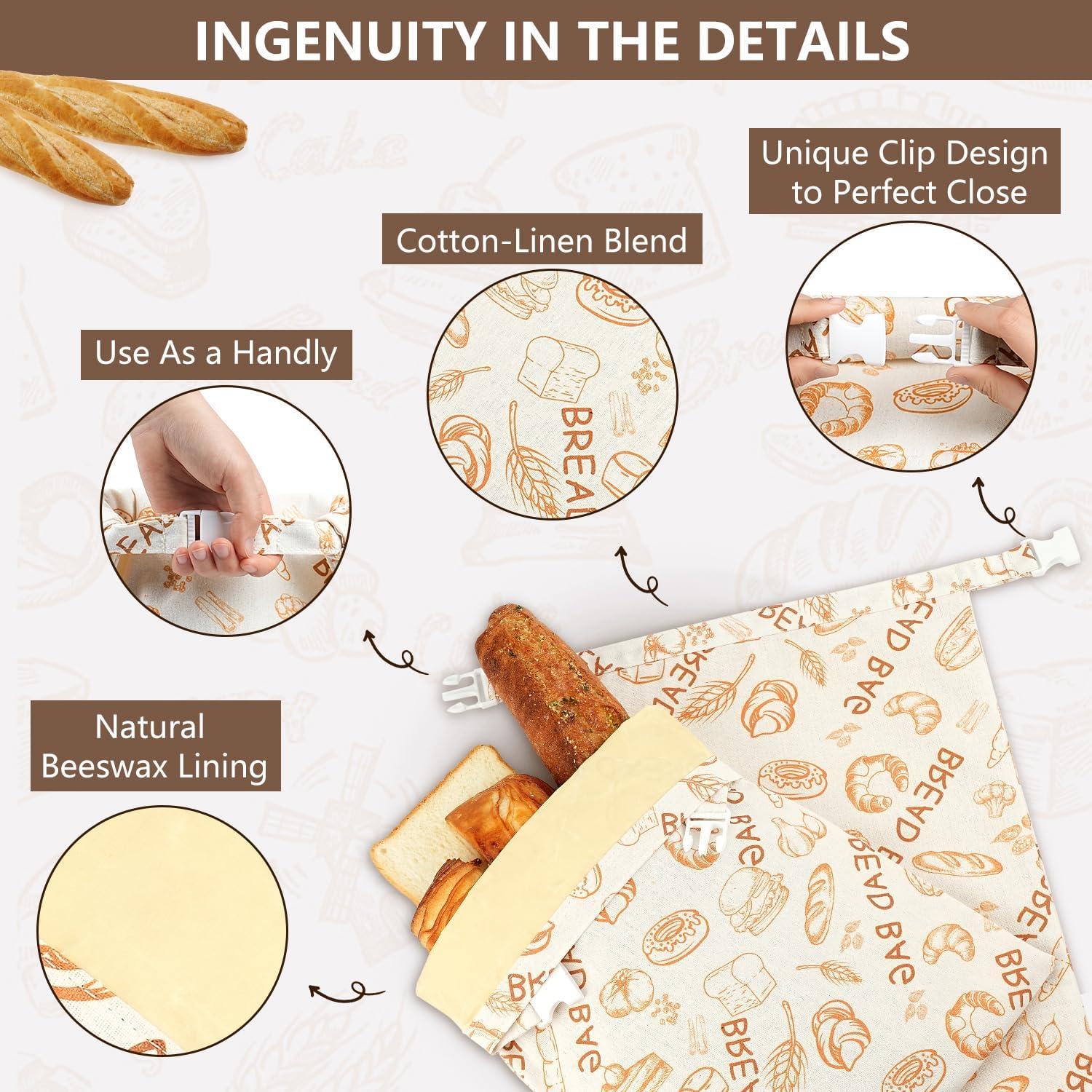 Bolsas de Pan de Cera de Abeja BATJA ZYQGH - 2 Unidades XL