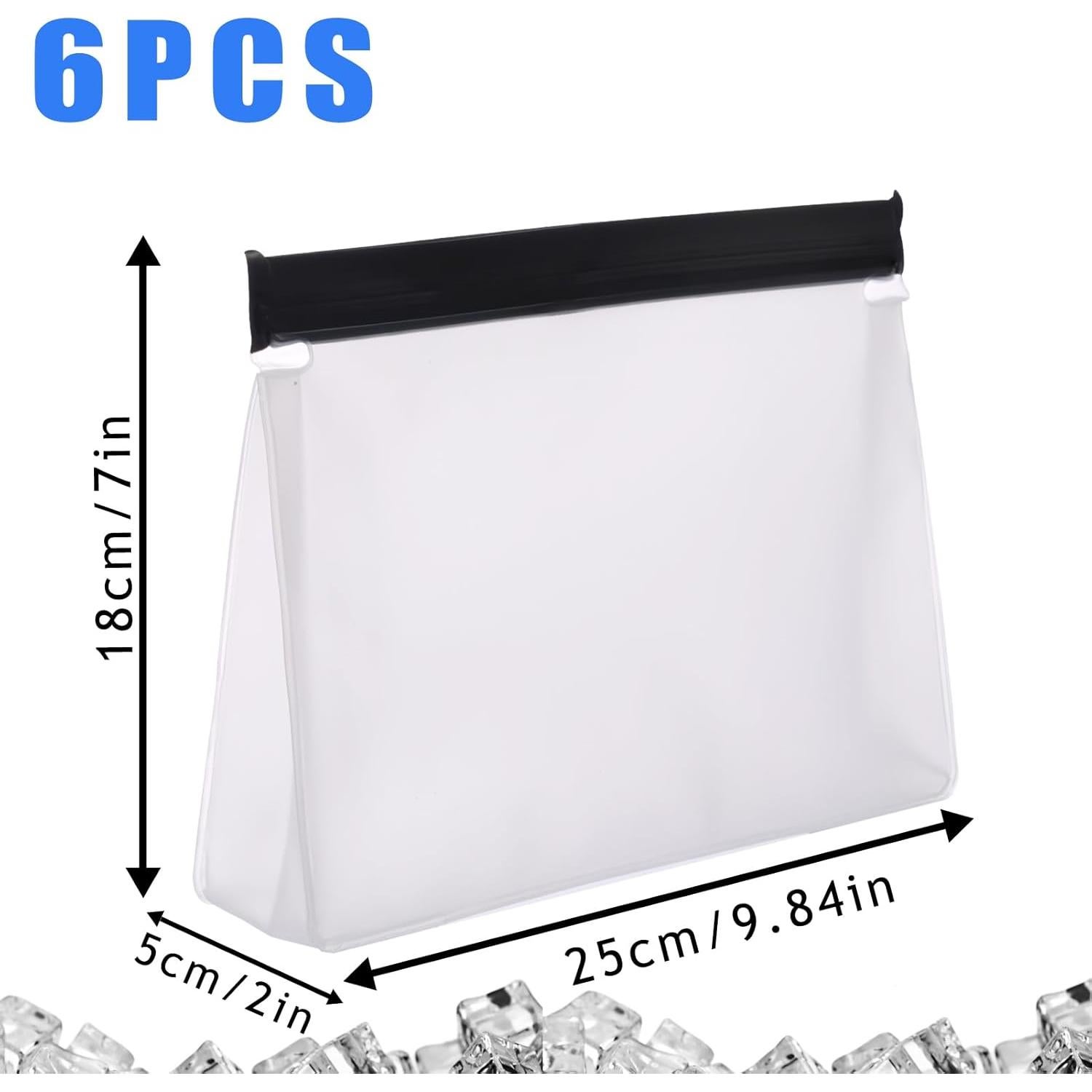 Conjunto de 6 Bolsas de Hielo Reutilizables YEXEXINM 25.4x18.5cm