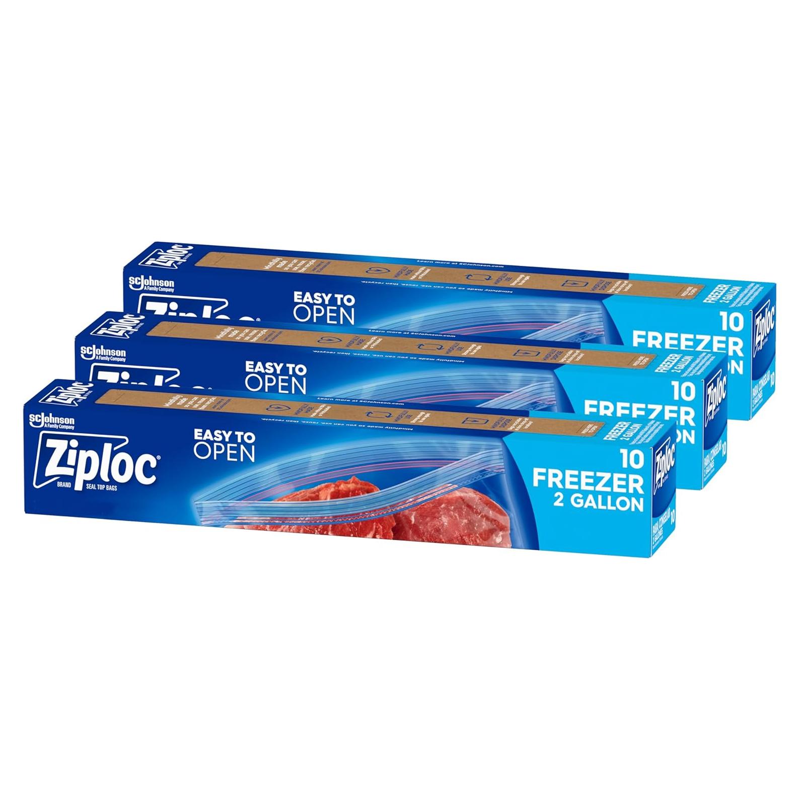 Bolsas de Almacenamiento Ziploc 2 Galones 30 Unidades Reutilizables