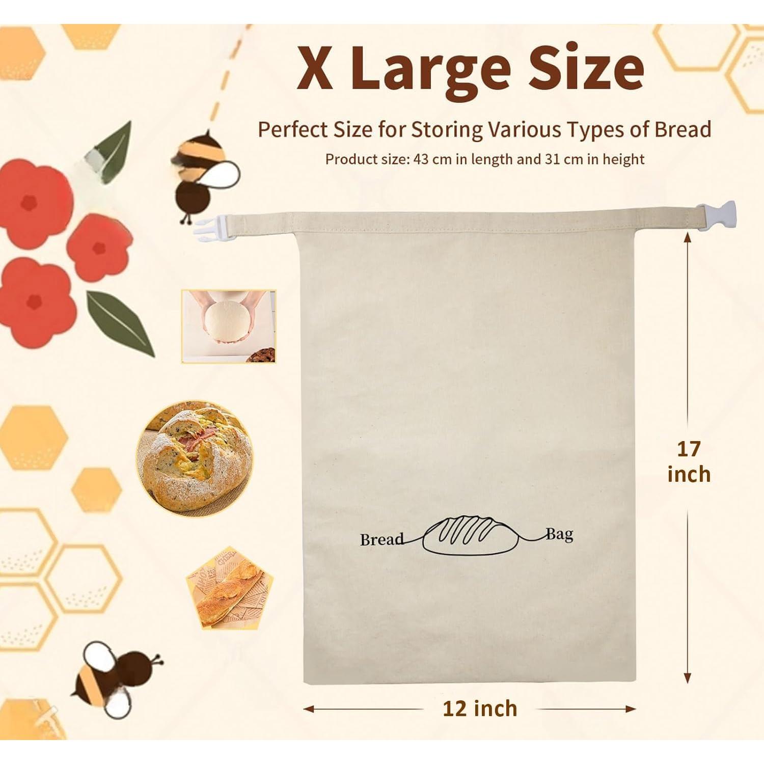 Bolsas de Pan Reutilizables LDJRCP XL Ecológicas 2 Unidades