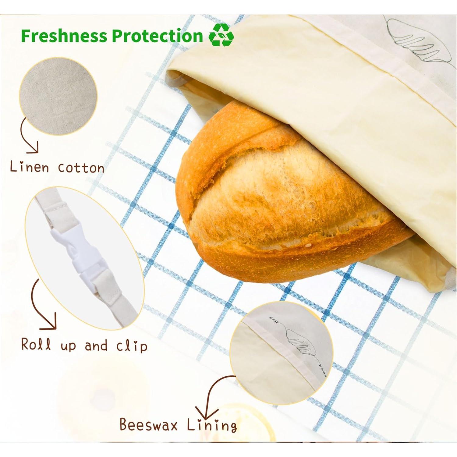 Bolsas de Pan Reutilizables LDJRCP XL Ecológicas 2 Unidades