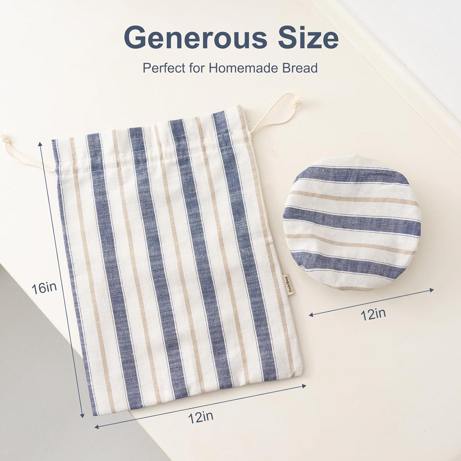 Bolsa de Pan GobiSea de Lino y Algodón con Cubierta para Fermentación