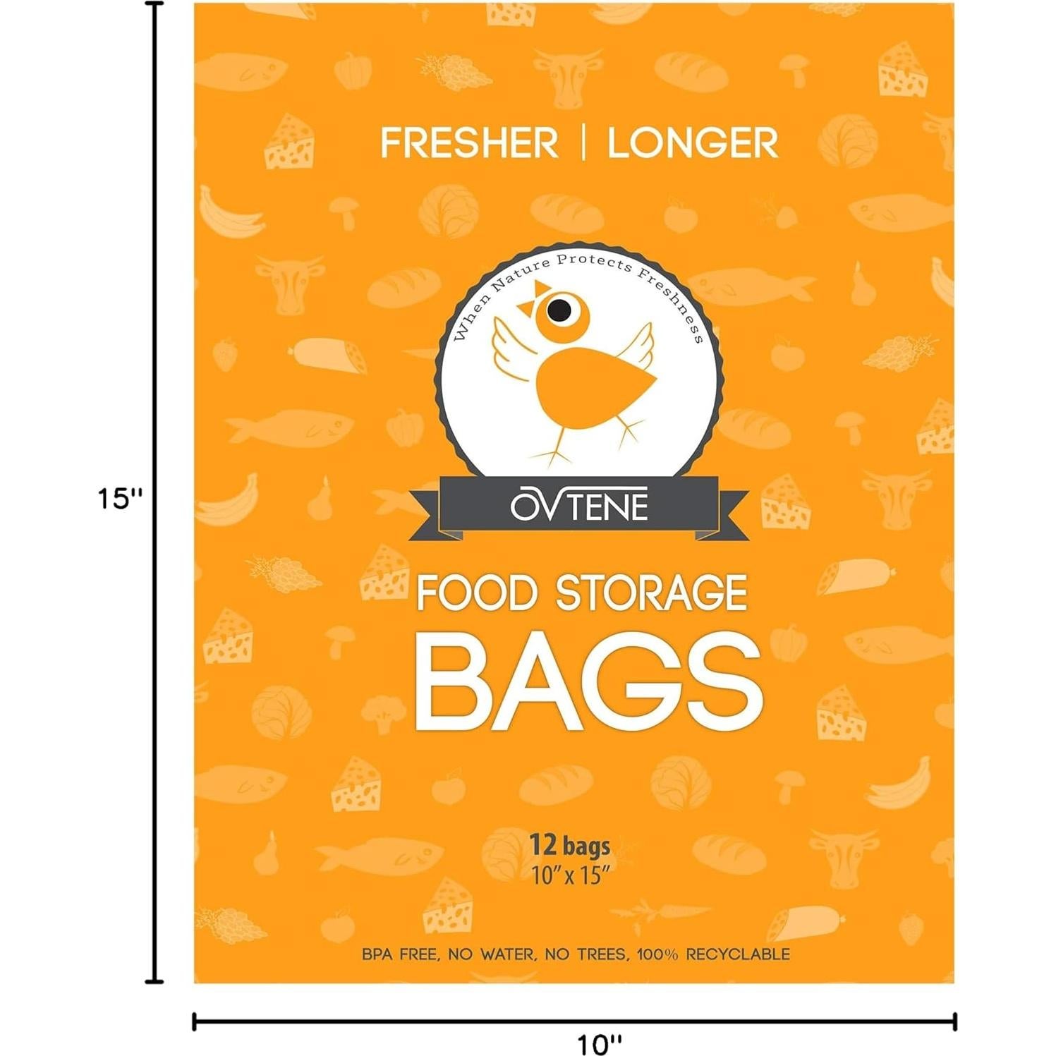 Bolsas de Almacenamiento OVTENE 12 Unidades 25.4x38.1cm Ecológicas