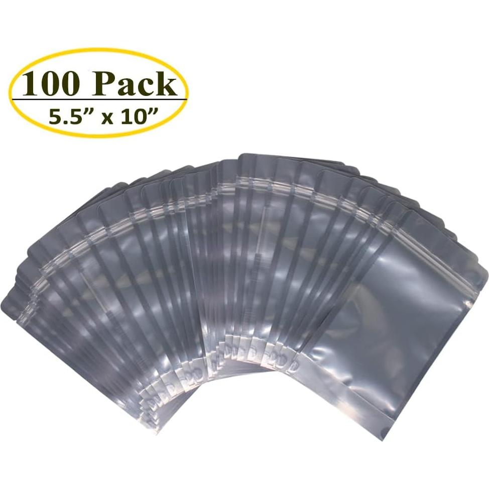 100 Bolsas de Pie con Cremallera Belinlen 14x25.5cm Reutilizables