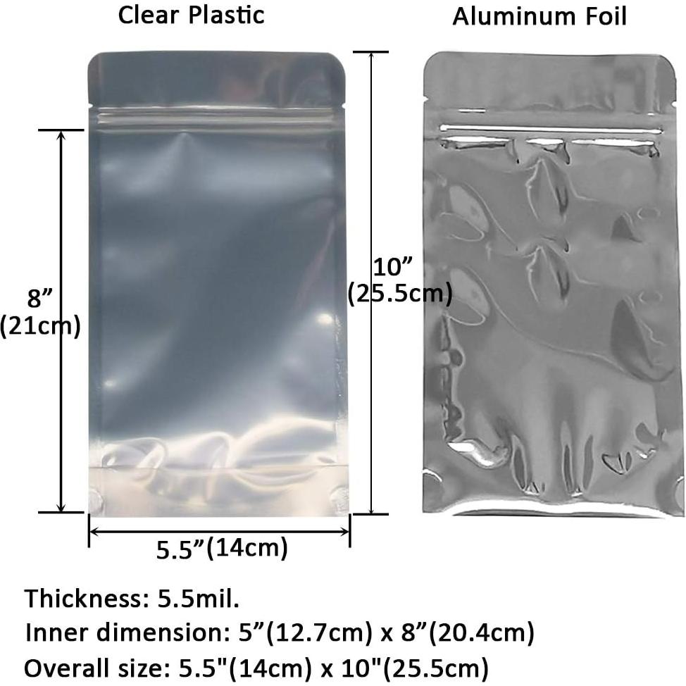 100 Bolsas de Pie con Cremallera Belinlen 14x25.5cm Reutilizables