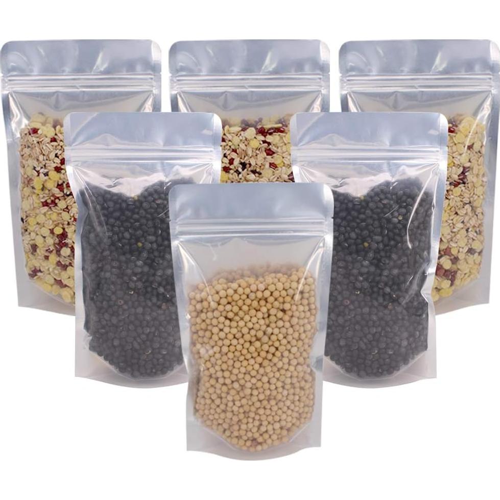 100 Bolsas de Pie con Cremallera Belinlen 14x25.5cm Reutilizables