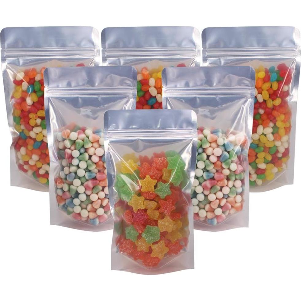 100 Bolsas de Pie con Cremallera Belinlen 14x25.5cm Reutilizables