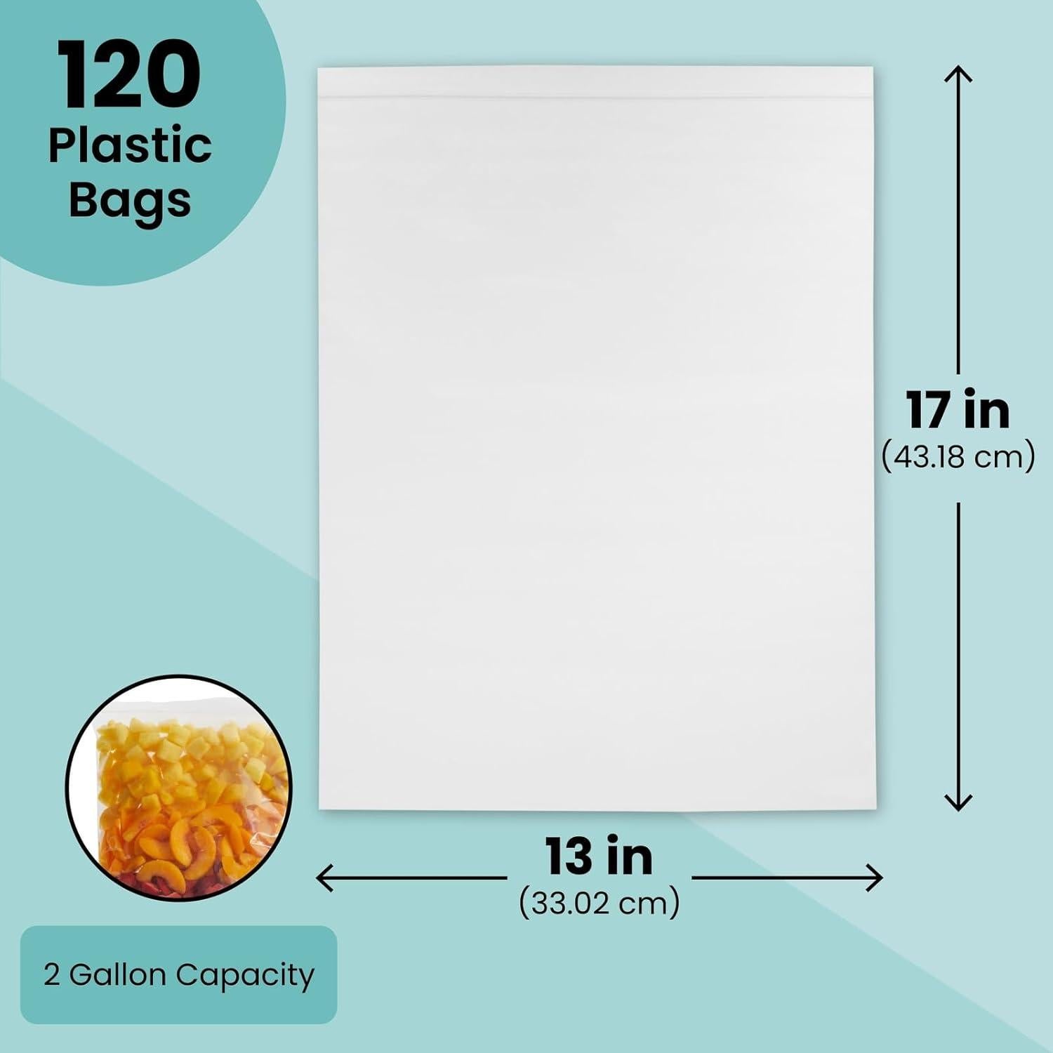 Bolsas de Almacenamiento Reutilizables Juvale 2 Galones 120 Pzas