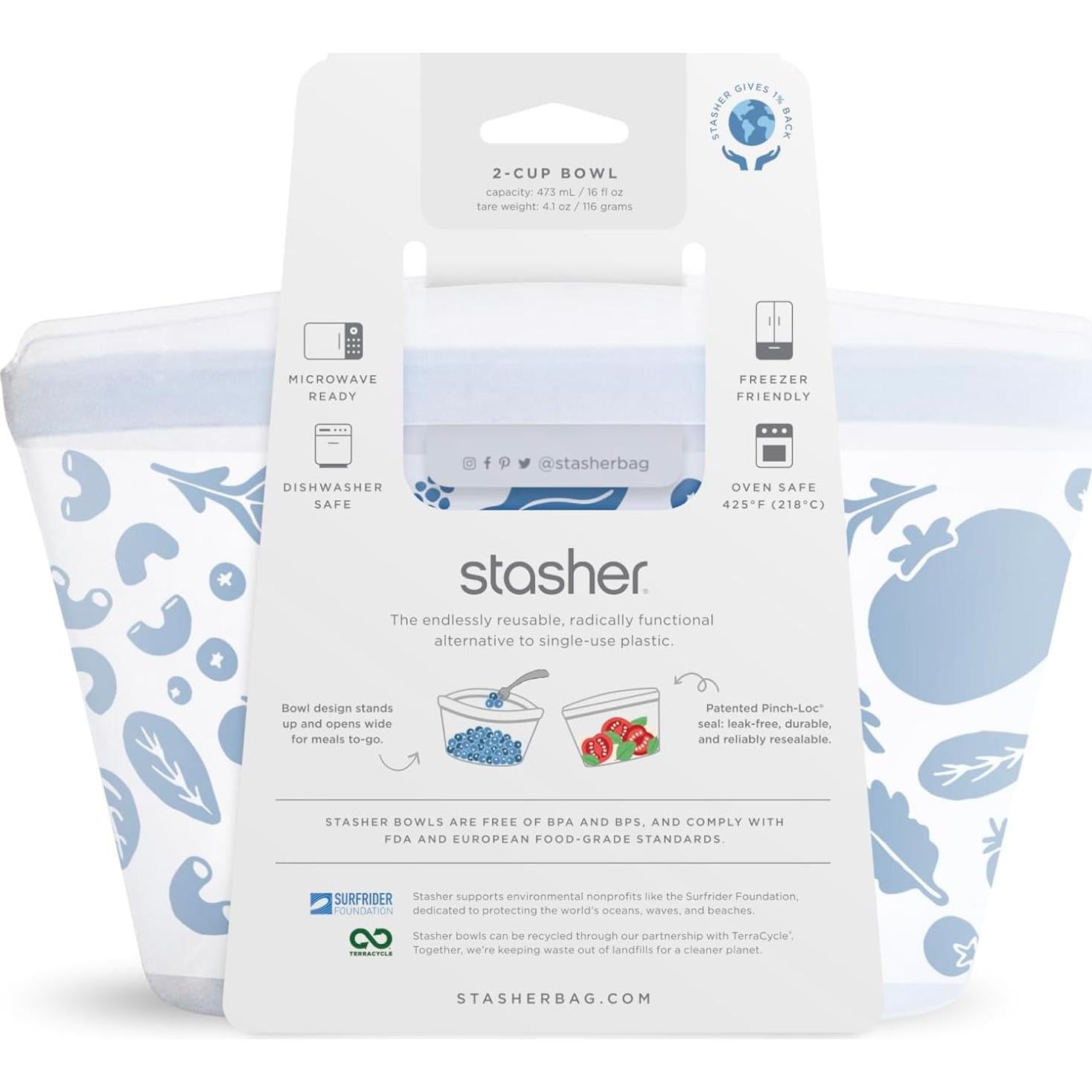 Tazón de Almacenamiento de Silicona Stasher 2 Tazas Ecológico
