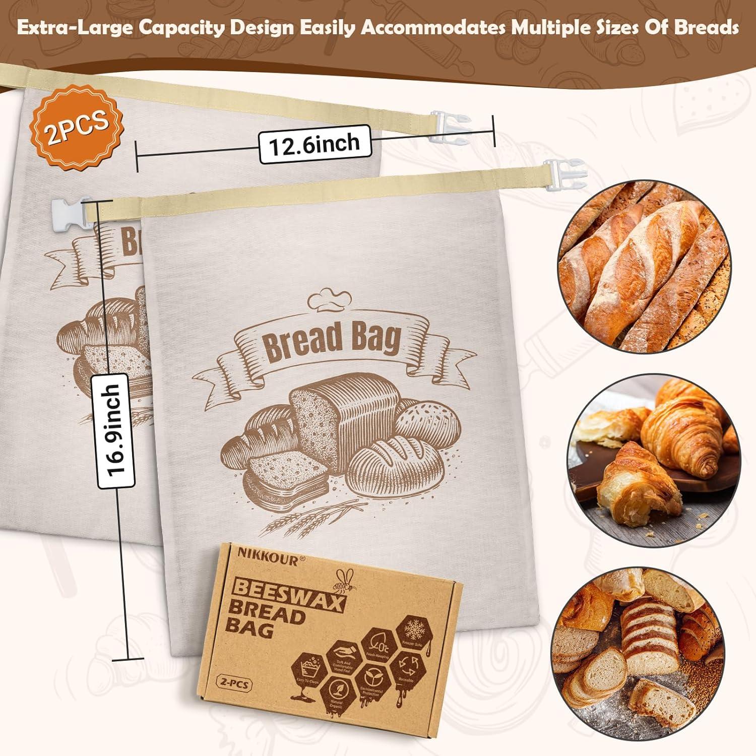 Bolsas de Pan de Cera de Abeja NIKKOUR - 2 Unidades 32.5x42.7cm