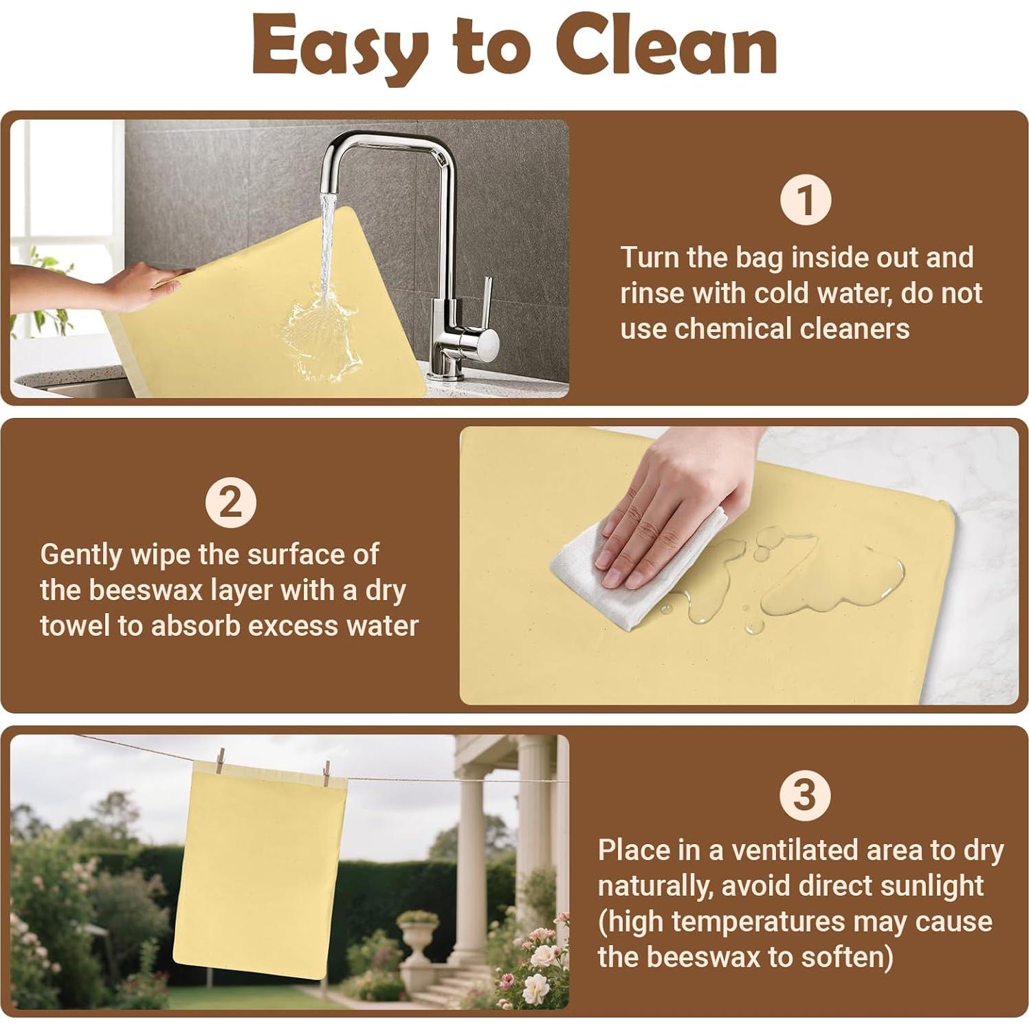 Bolsas de Pan de Cera de Abeja NIKKOUR - 2 Unidades 32.5x42.7cm