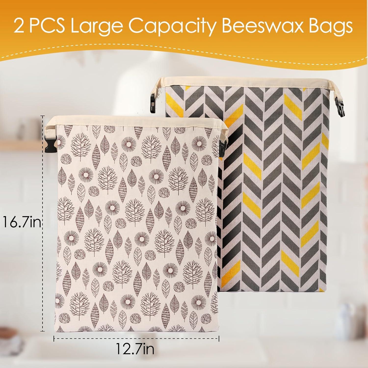 Bolsas de Pan de Cera de Abeja PTYTIFY XL 33x43 cm - 2 Unidades