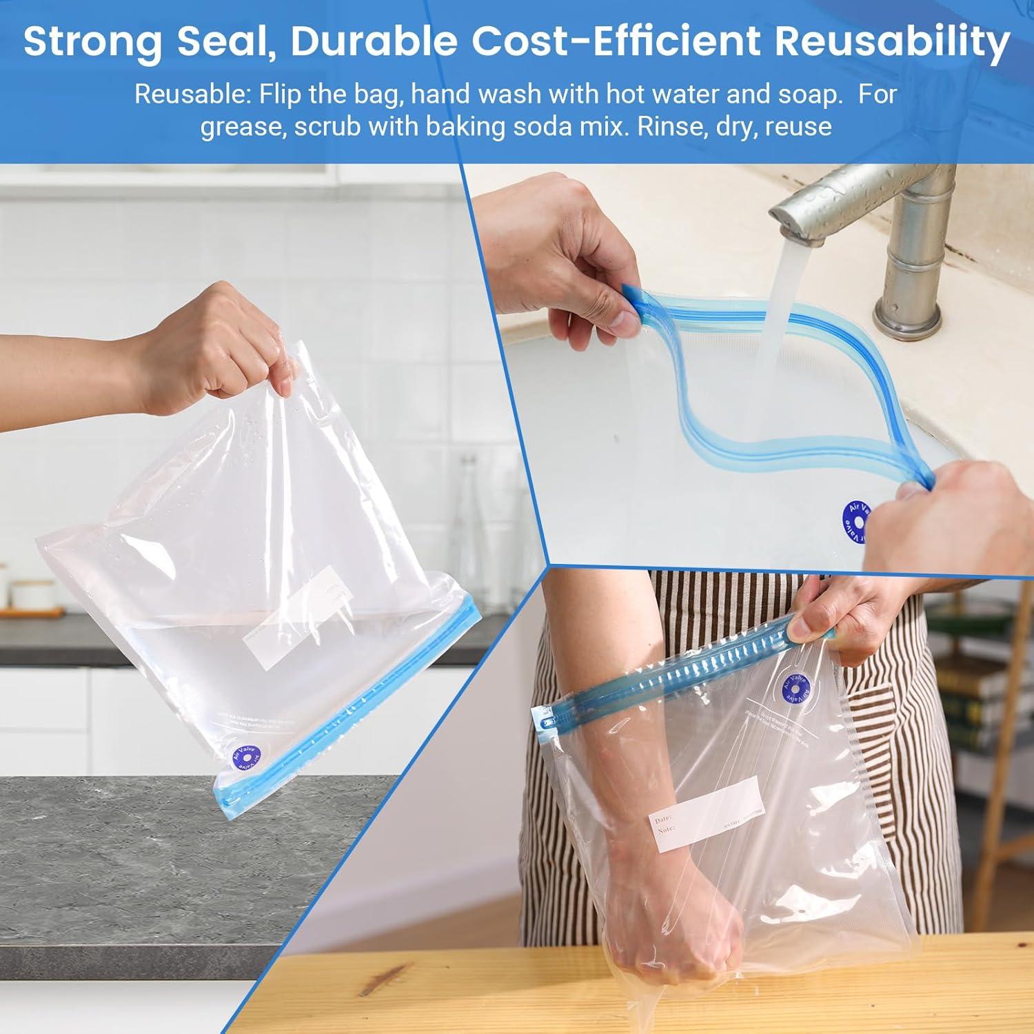 Bolsas de Sellado al Vacío BlitzHome 29 Piezas Reutilizables
