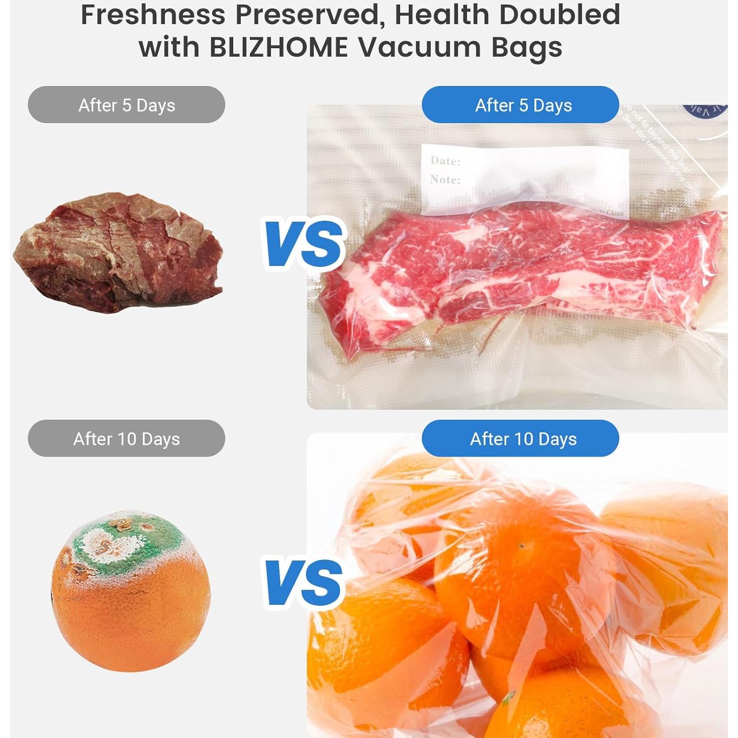 Bolsas de Sellado al Vacío BlitzHome 29 Piezas Reutilizables