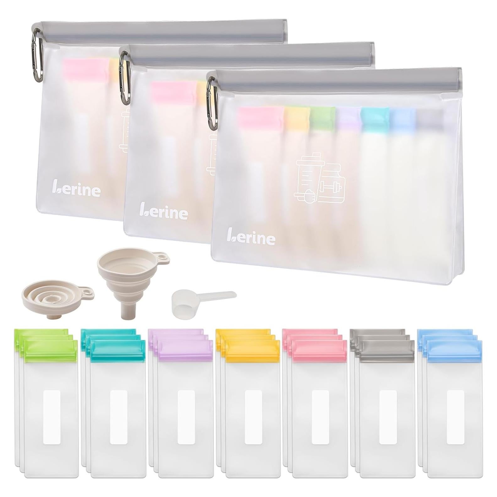 Juego de Contenedores de Polvo de Proteína Lerine - 24 Piezas