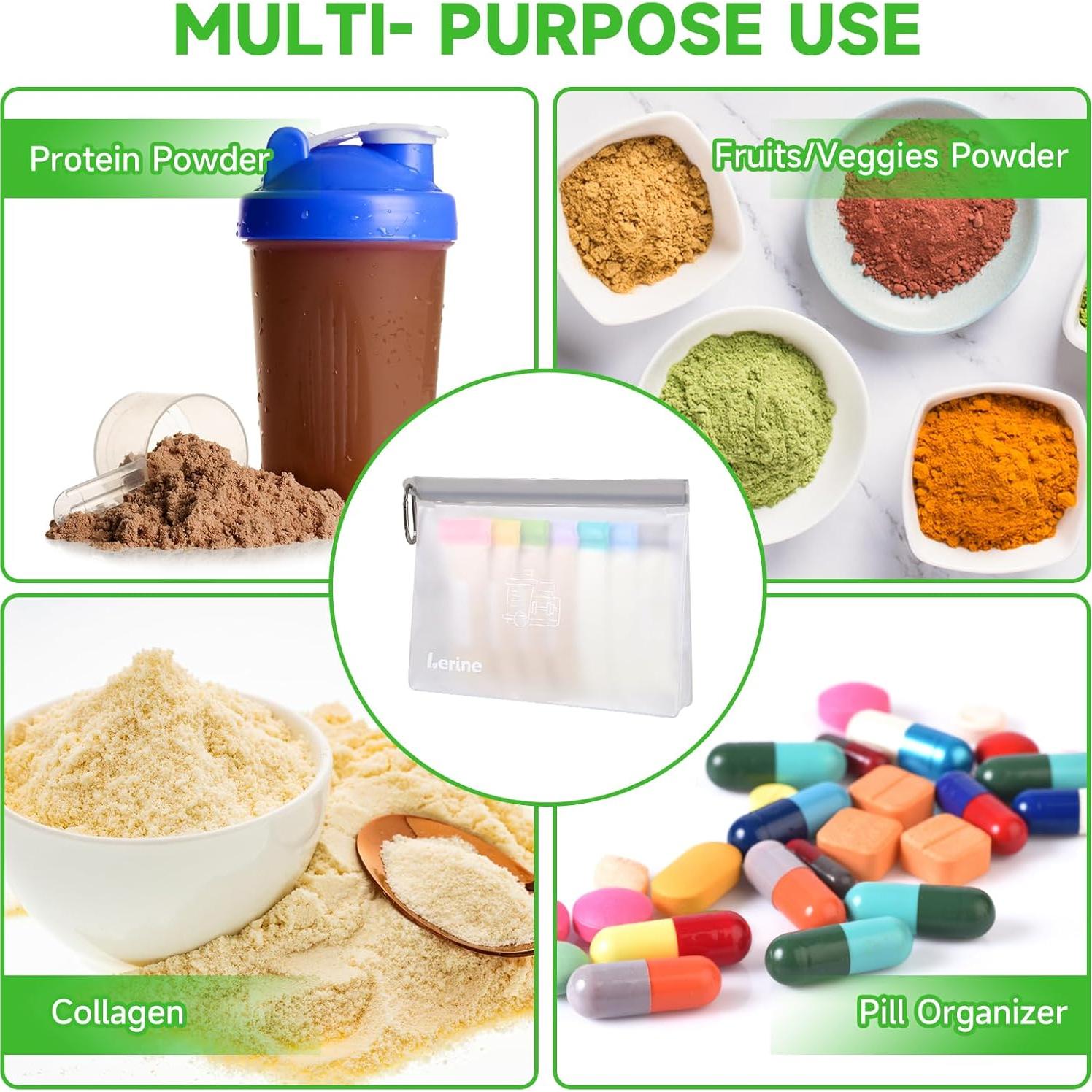 Juego de Contenedores de Polvo de Proteína Lerine - 24 Piezas
