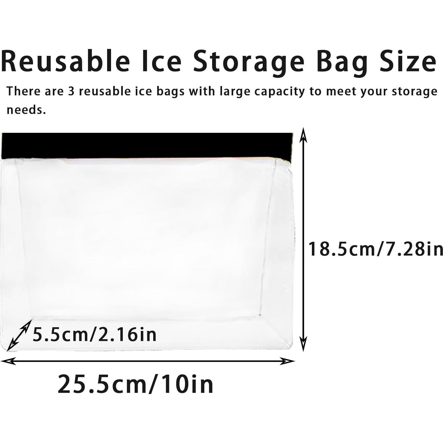 3 Bolsas de Almacenamiento de Hielo Reutilizables UlifeBetter 25x18.5cm