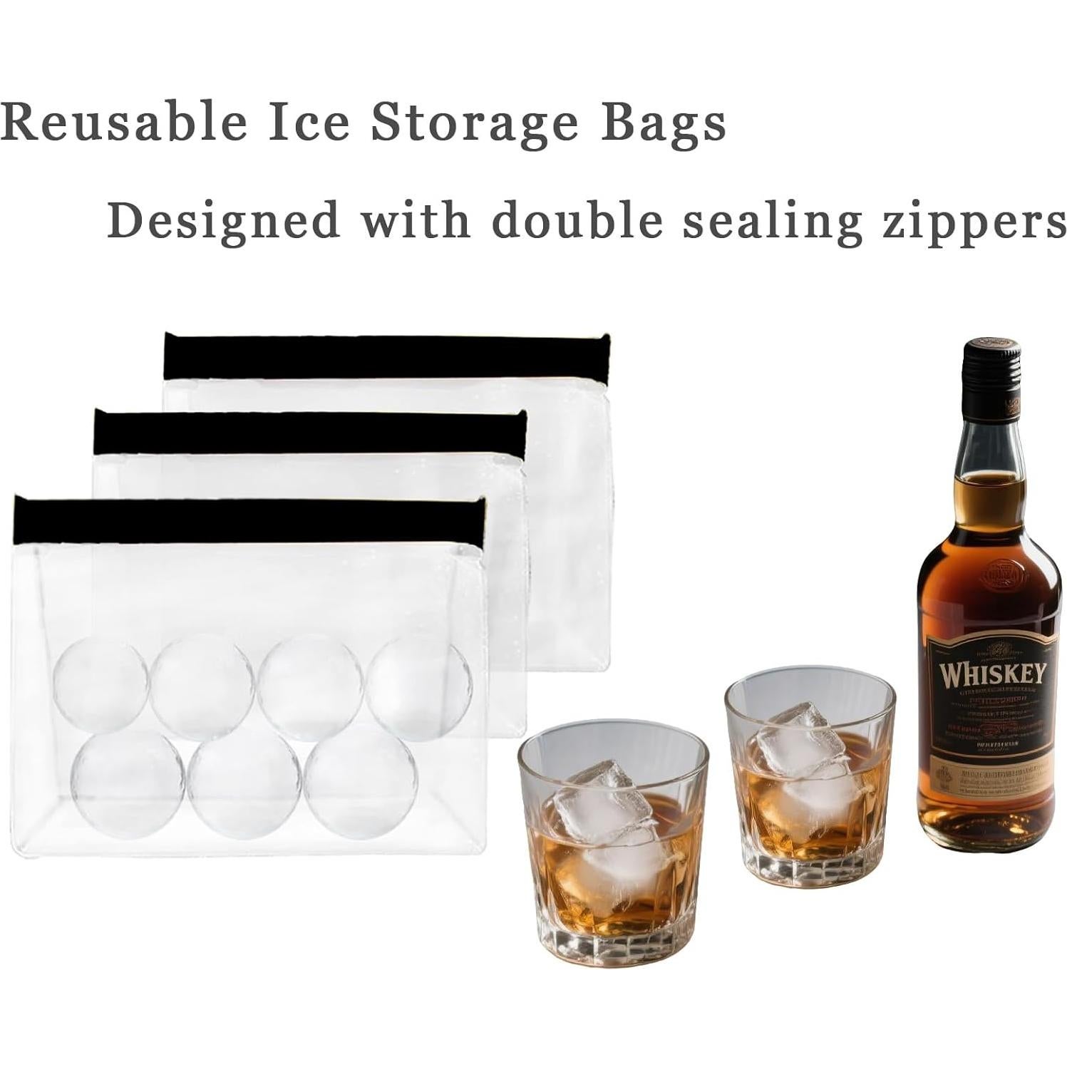 3 Bolsas de Almacenamiento de Hielo Reutilizables UlifeBetter 25x18.5cm