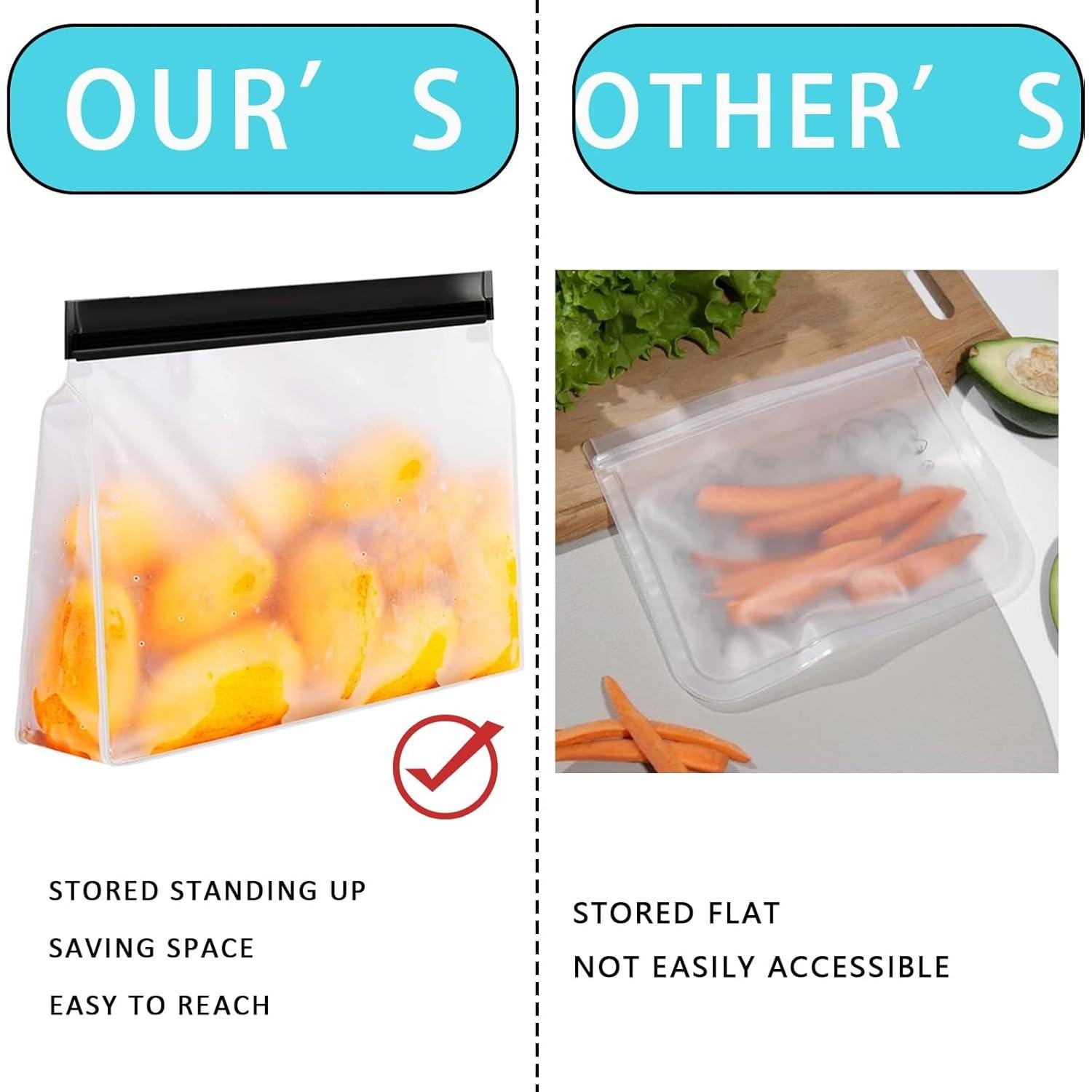 3 Bolsas de Almacenamiento de Hielo Reutilizables UlifeBetter 25x18.5cm